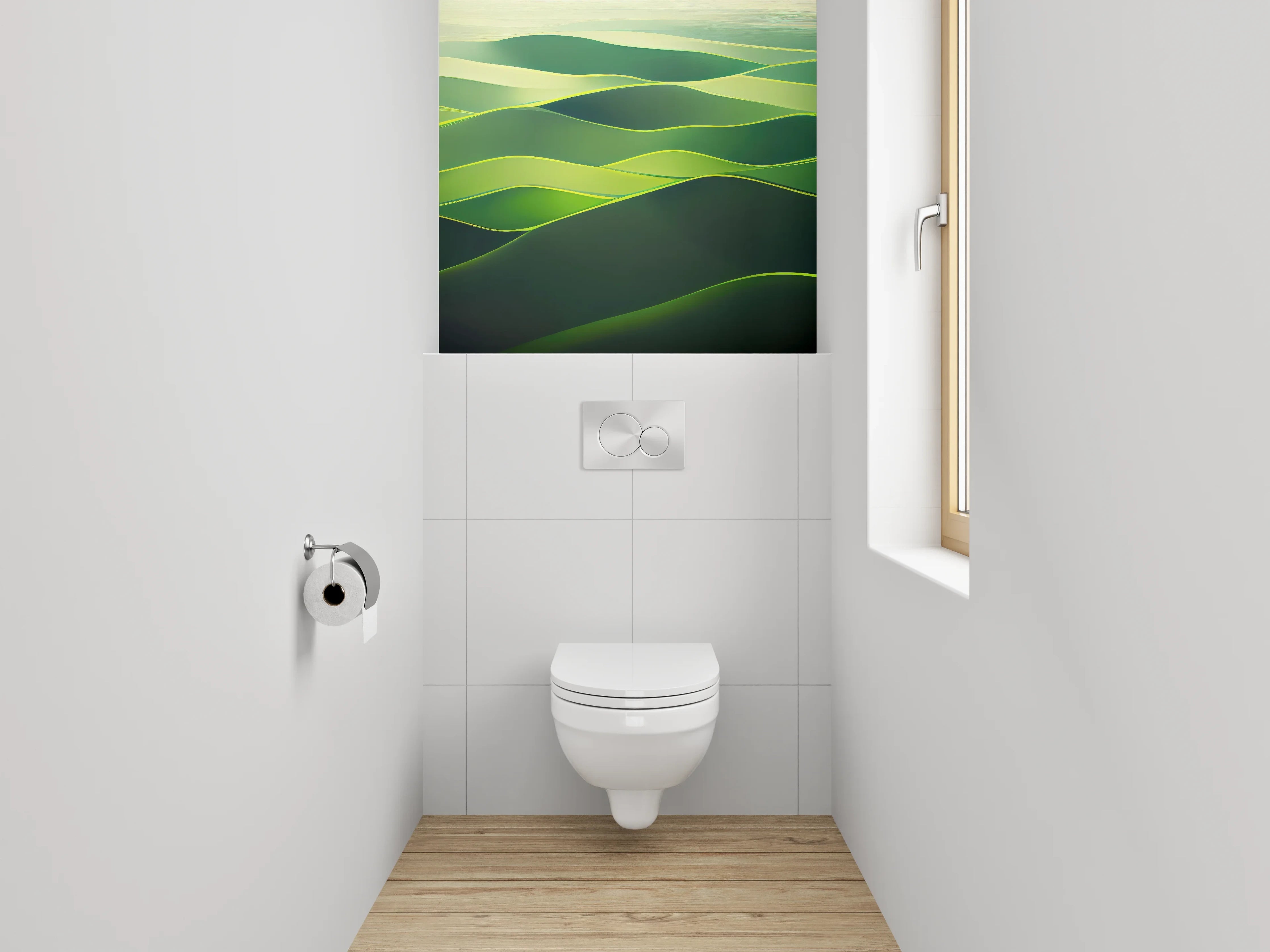 WC-Rückwand - Sanfte grüne Hügel Landschaft