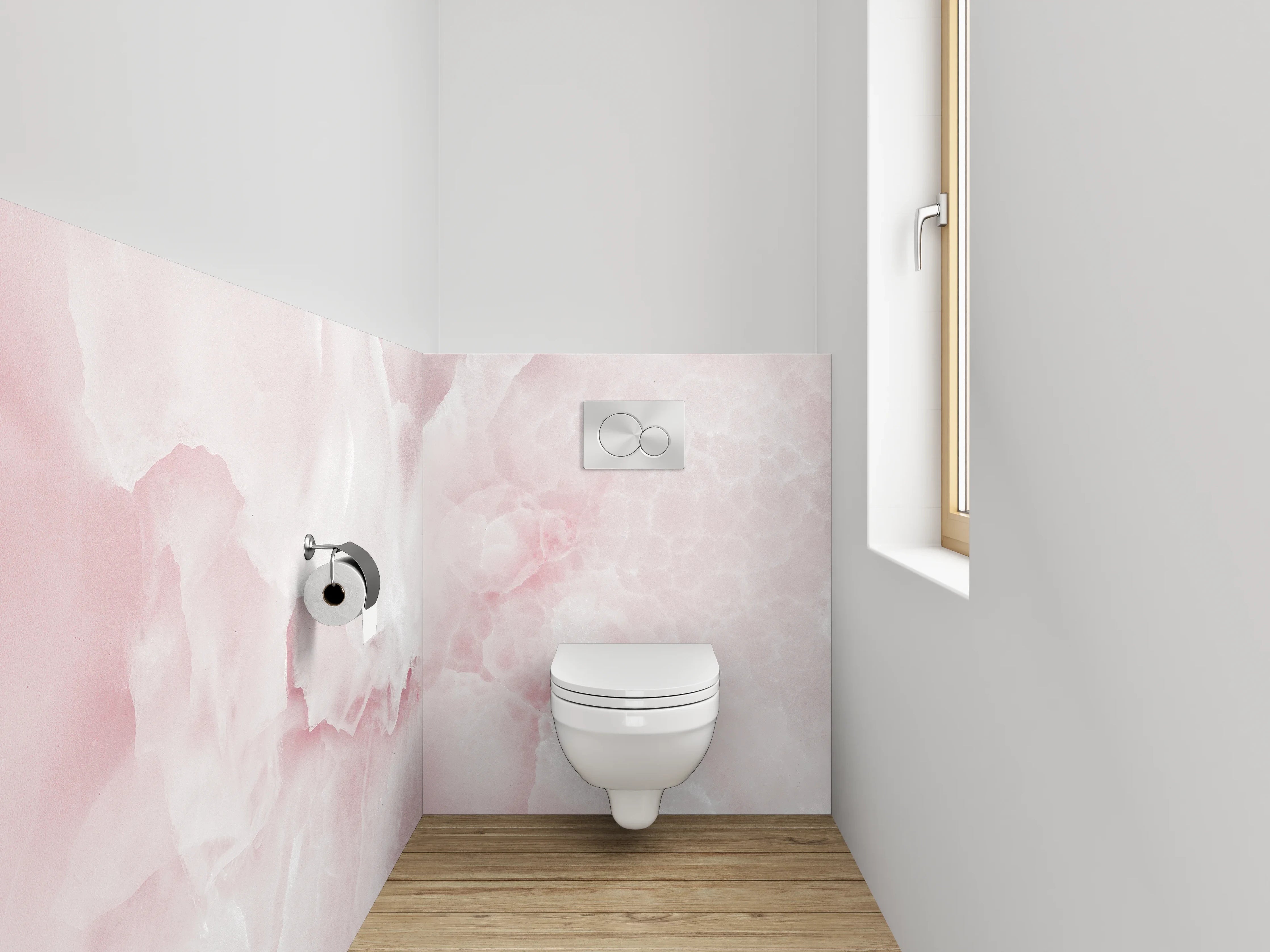 WC-Rückwand - Sanfte rosa Marmor-Textur