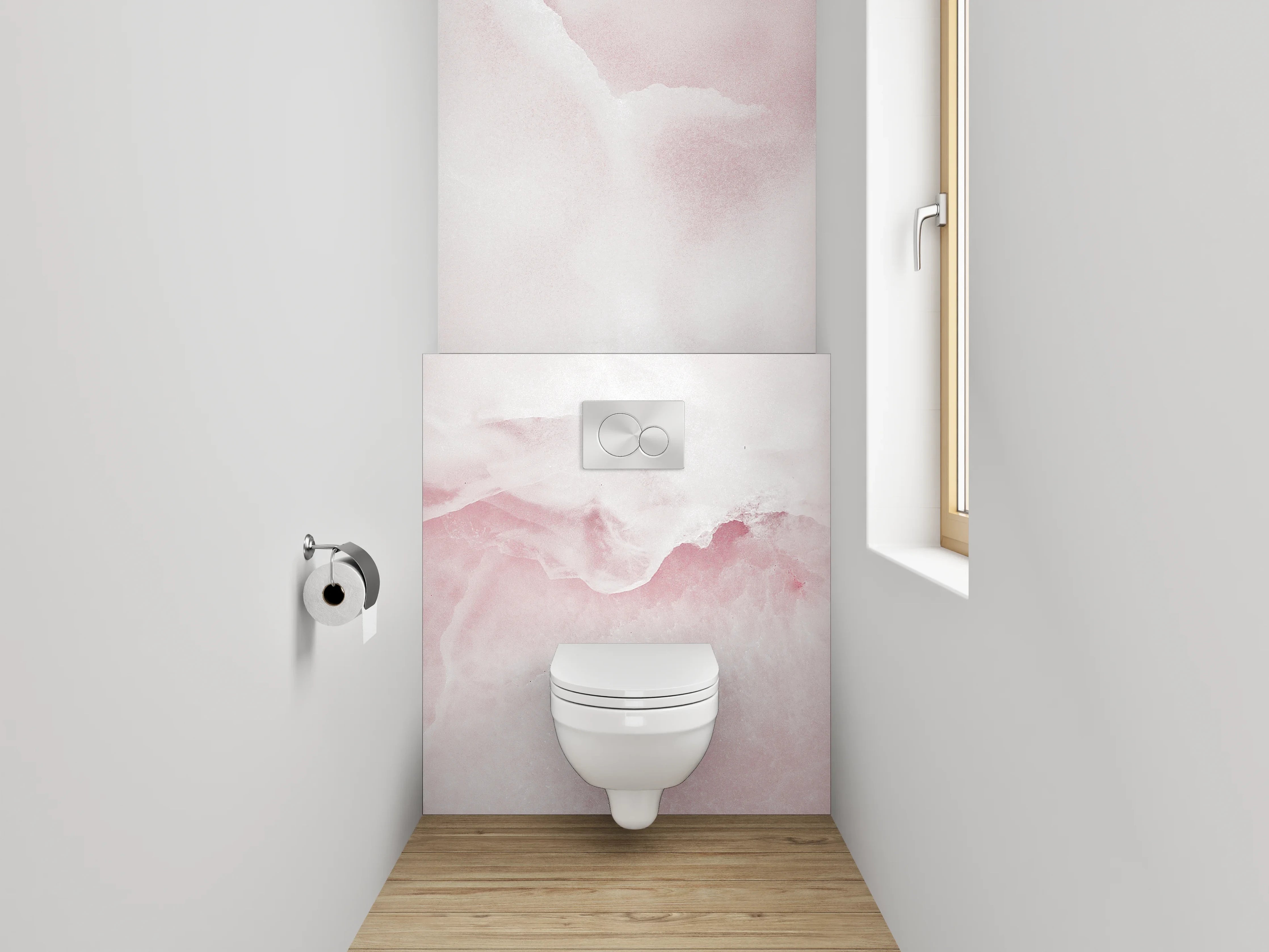 WC-Rückwand - Sanfte rosa Marmor-Textur
