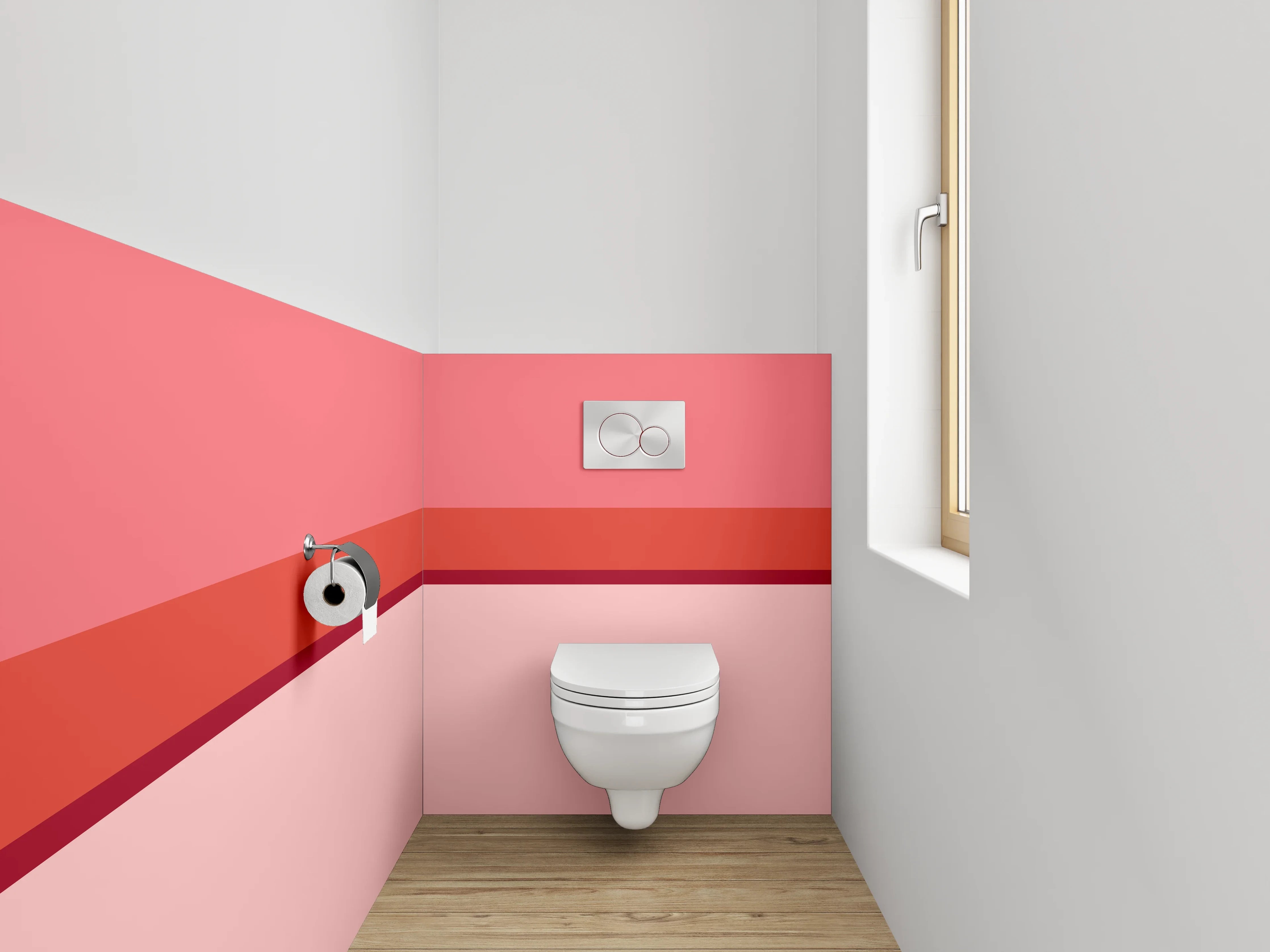 WC-Rückwand - Sanfter Farbverlauf in Rosé-Tönen