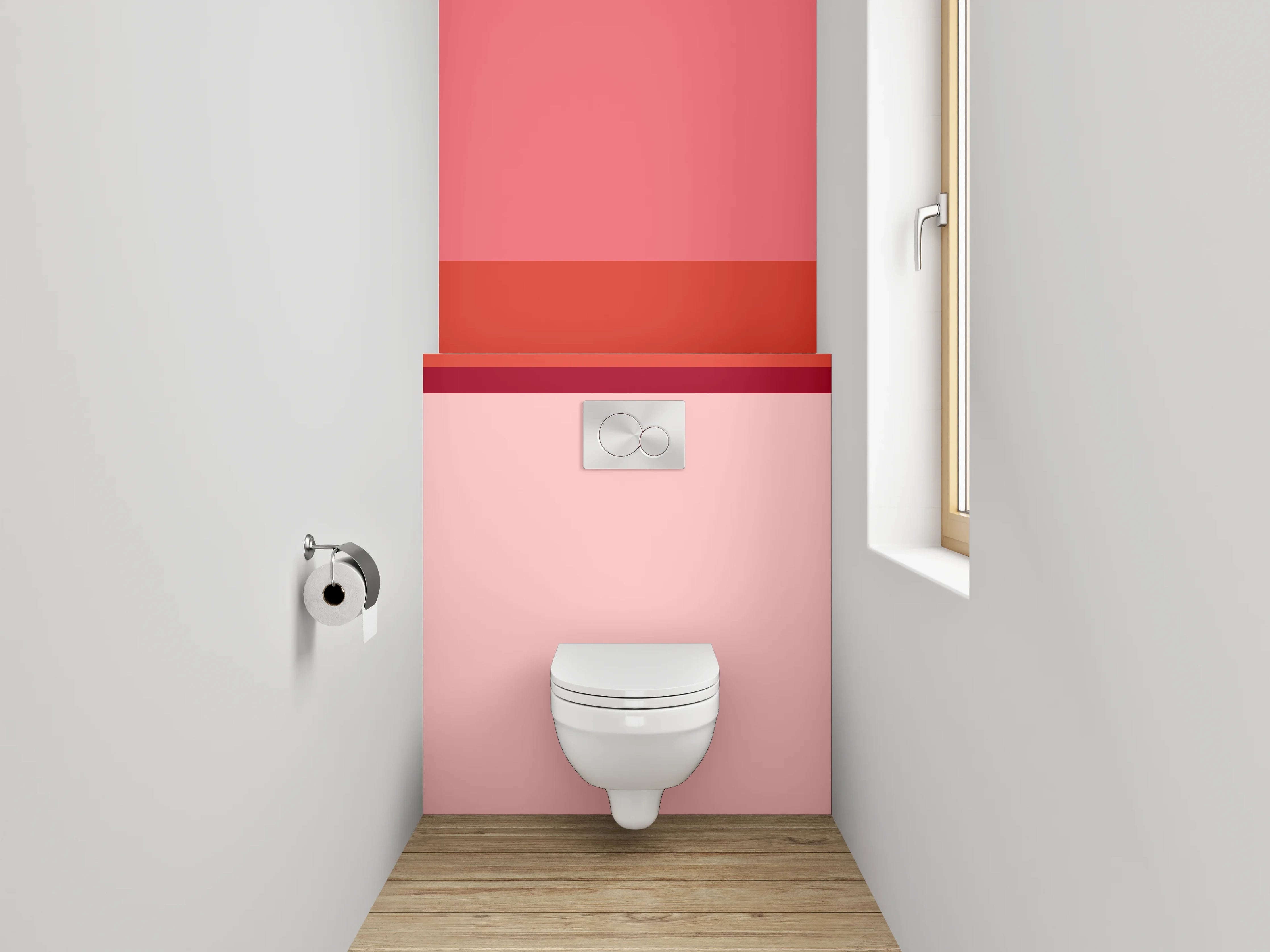 WC-Rückwand - Sanfter Farbverlauf in Rosé-Tönen