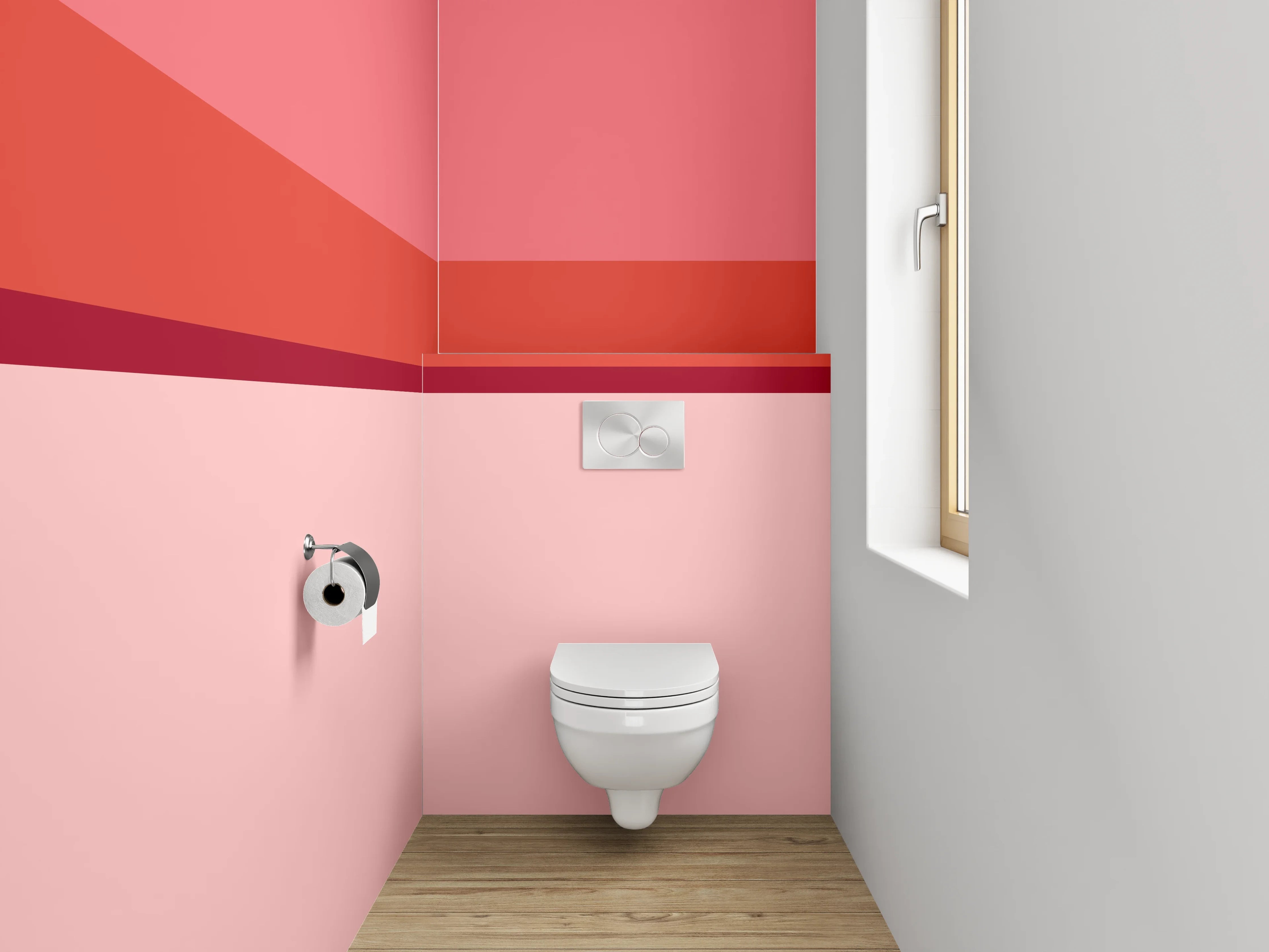 WC-Rückwand - Sanfter Farbverlauf in Rosé-Tönen