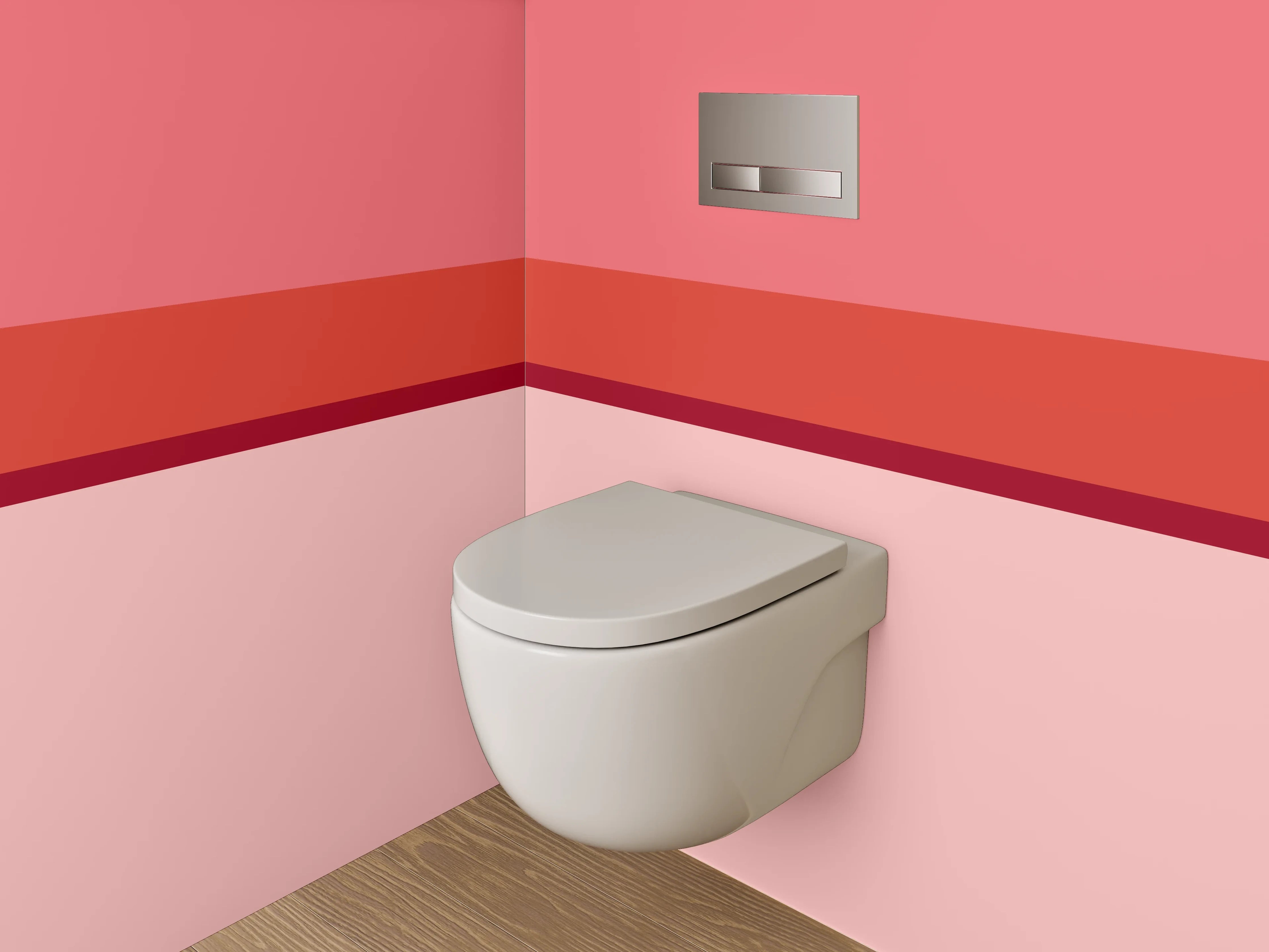 WC-Rückwand - Sanfter Farbverlauf in Rosé-Tönen