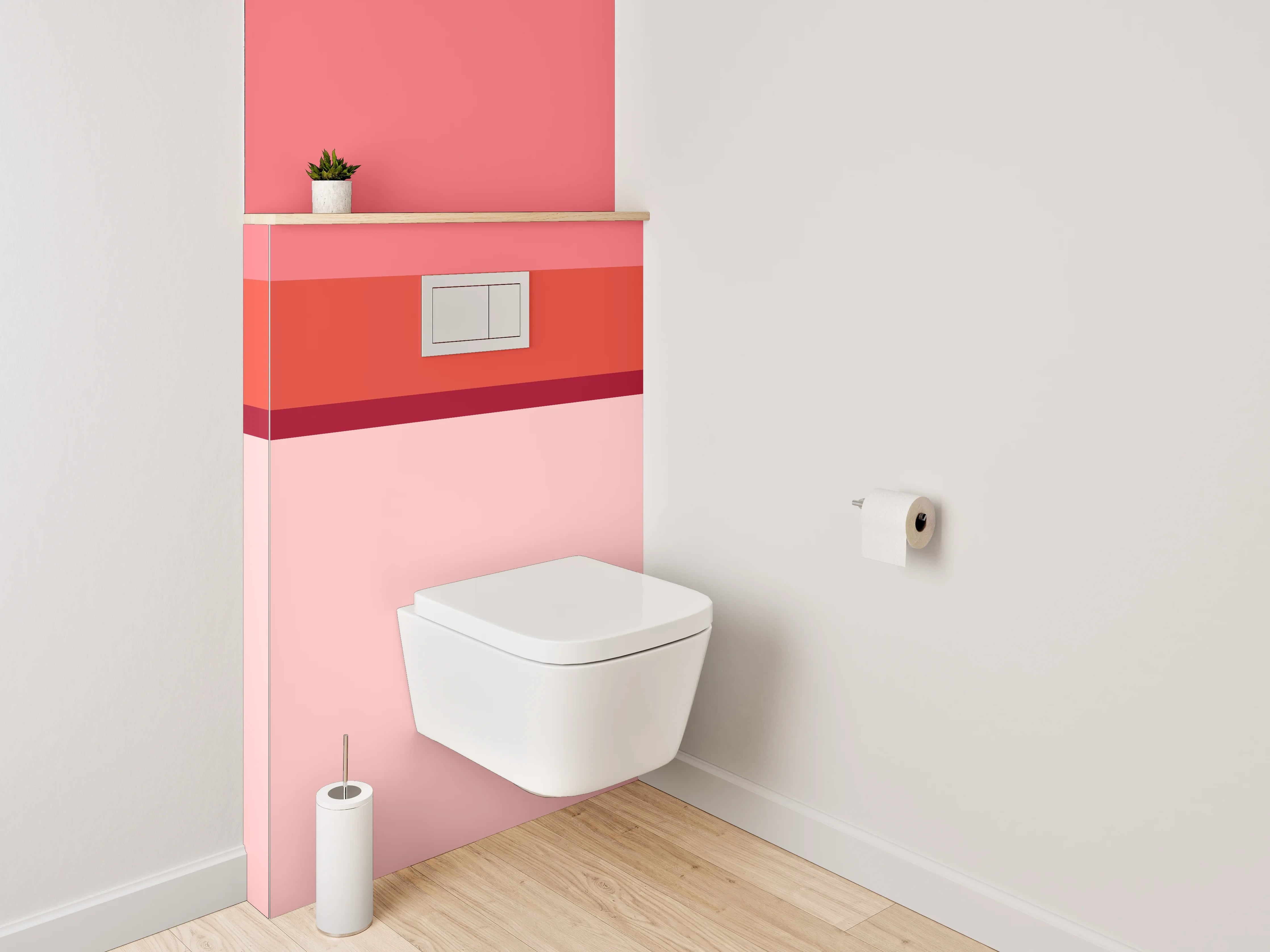 WC-Rückwand - Sanfter Farbverlauf in Rosé-Tönen