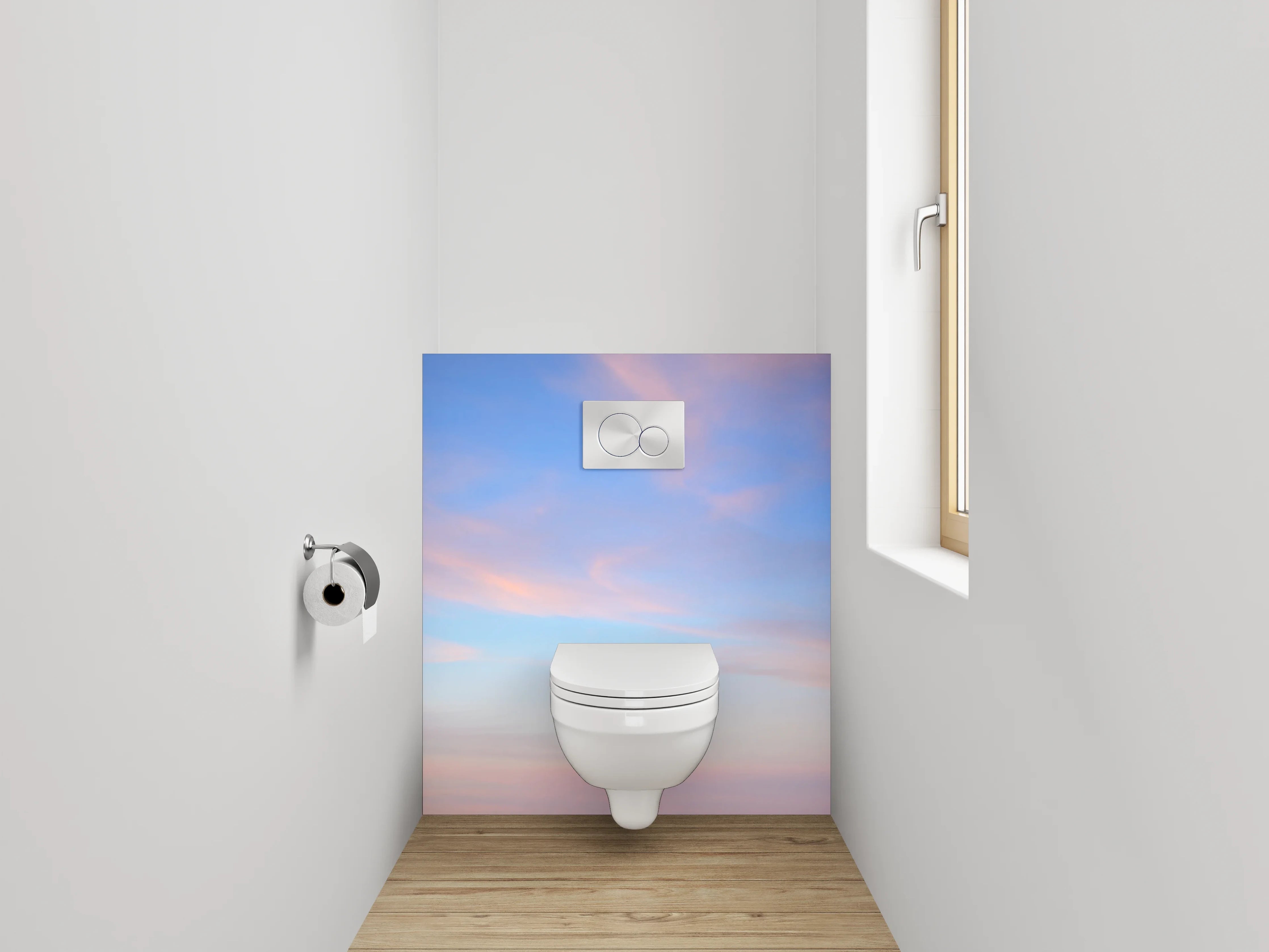 WC-Rückwand - Sanfter Himmel in Pastellfarben