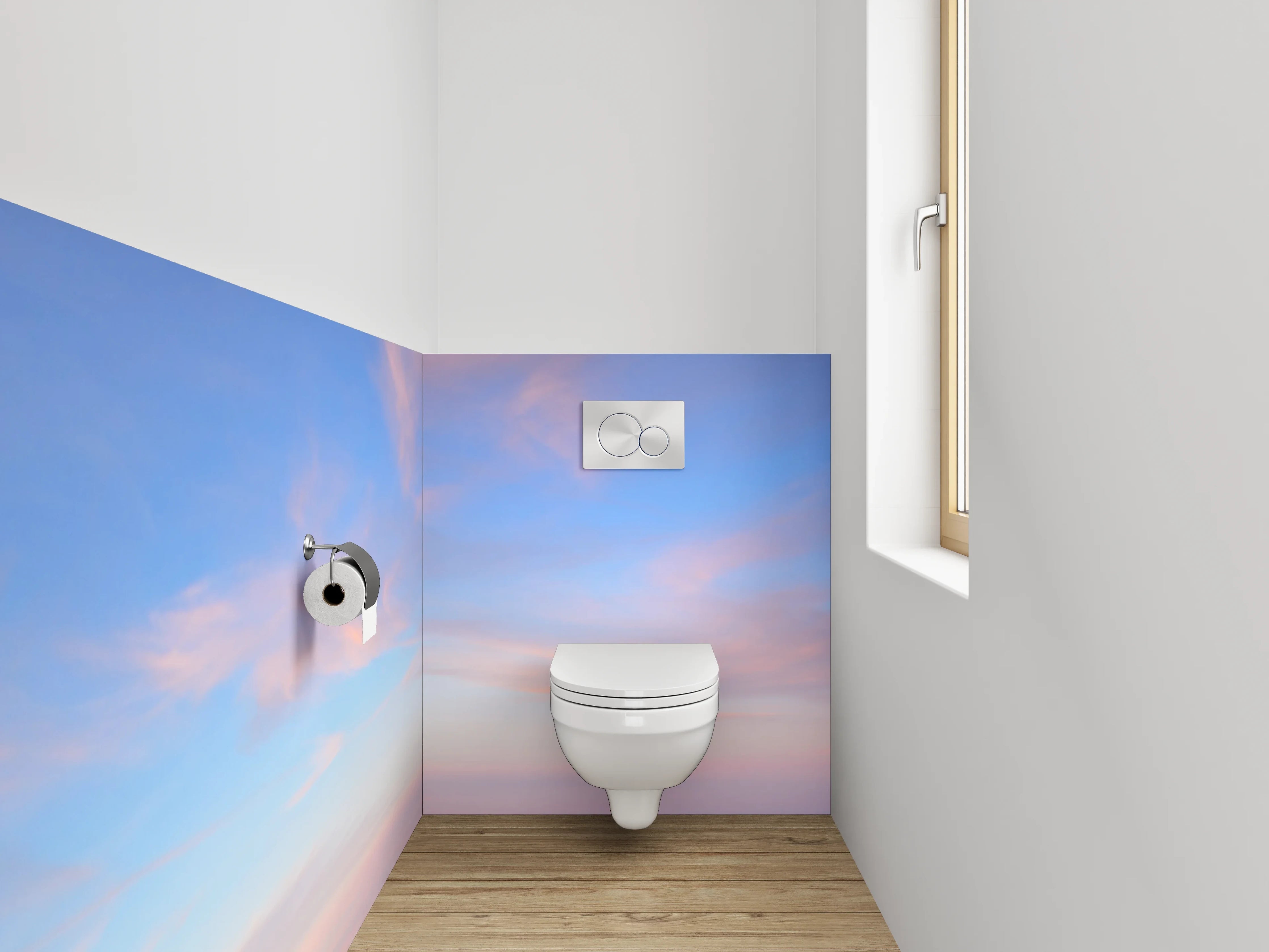 WC-Rückwand - Sanfter Himmel in Pastellfarben