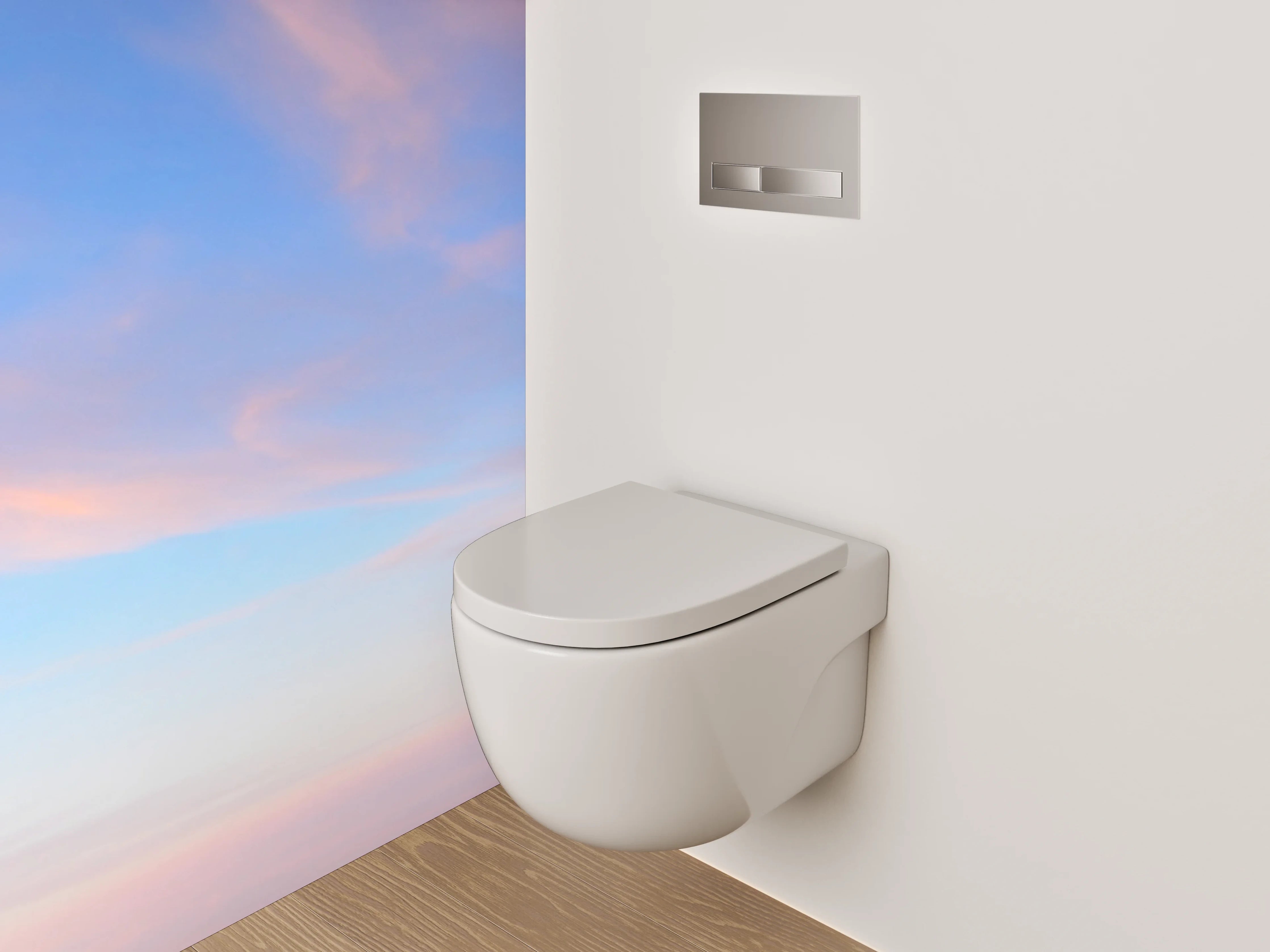 WC-Rückwand - Sanfter Himmel in Pastellfarben