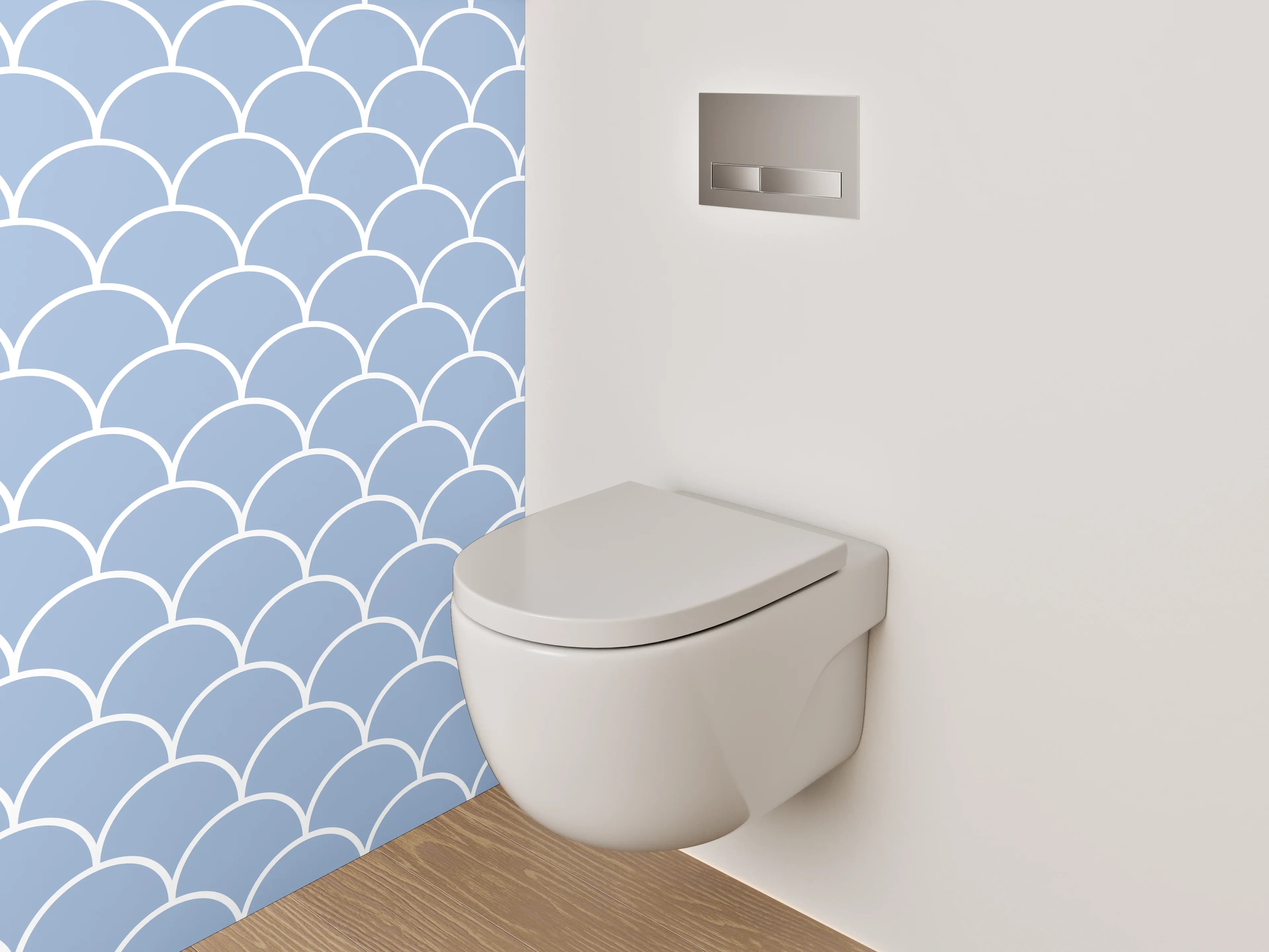 WC-Rückwand - Sanfter Himmel über Wellenmuster