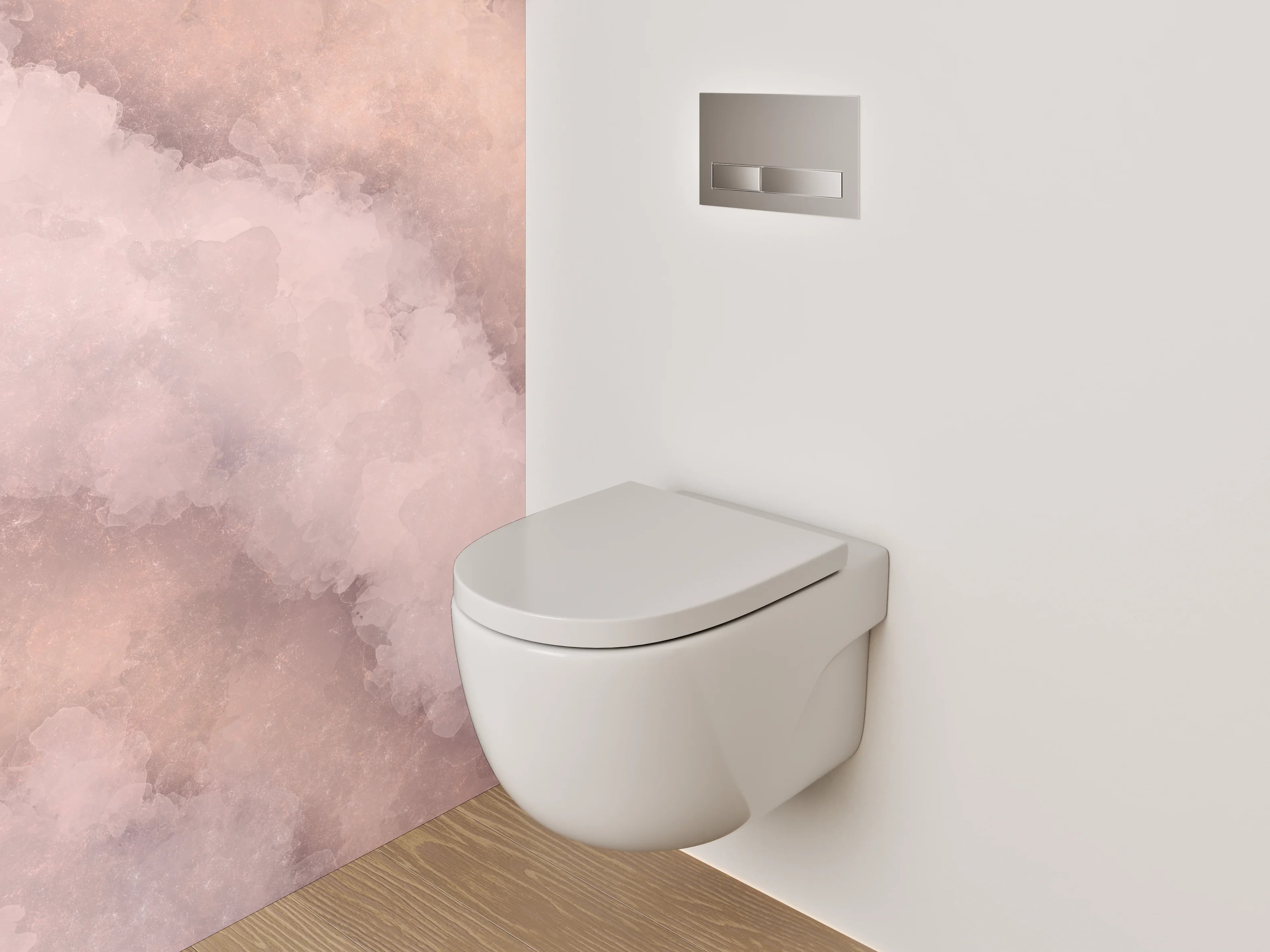 WC-Rückwand - Sanfter rosa Marmor Aquarell