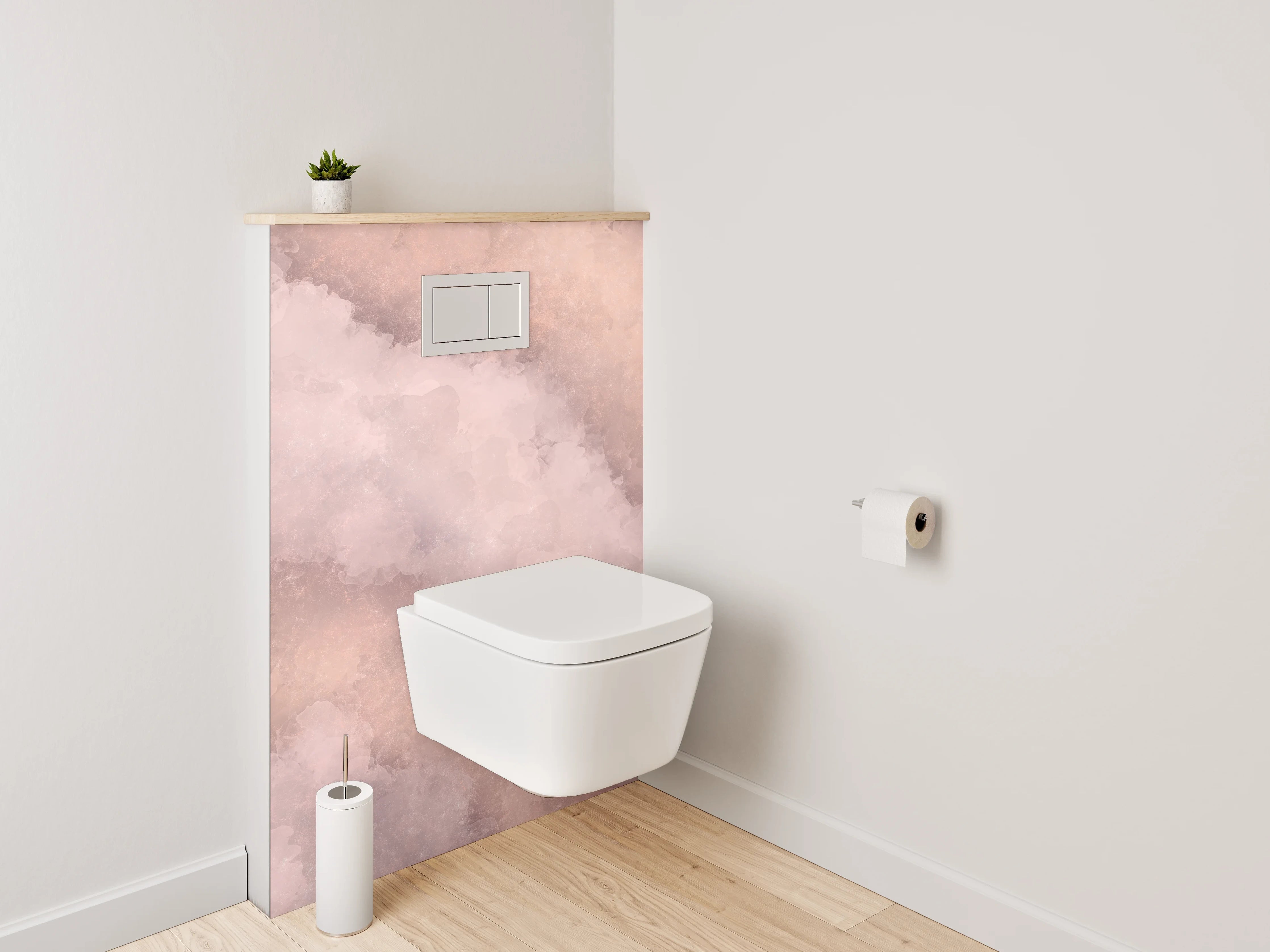 WC-Rückwand - Sanfter rosa Marmor Aquarell