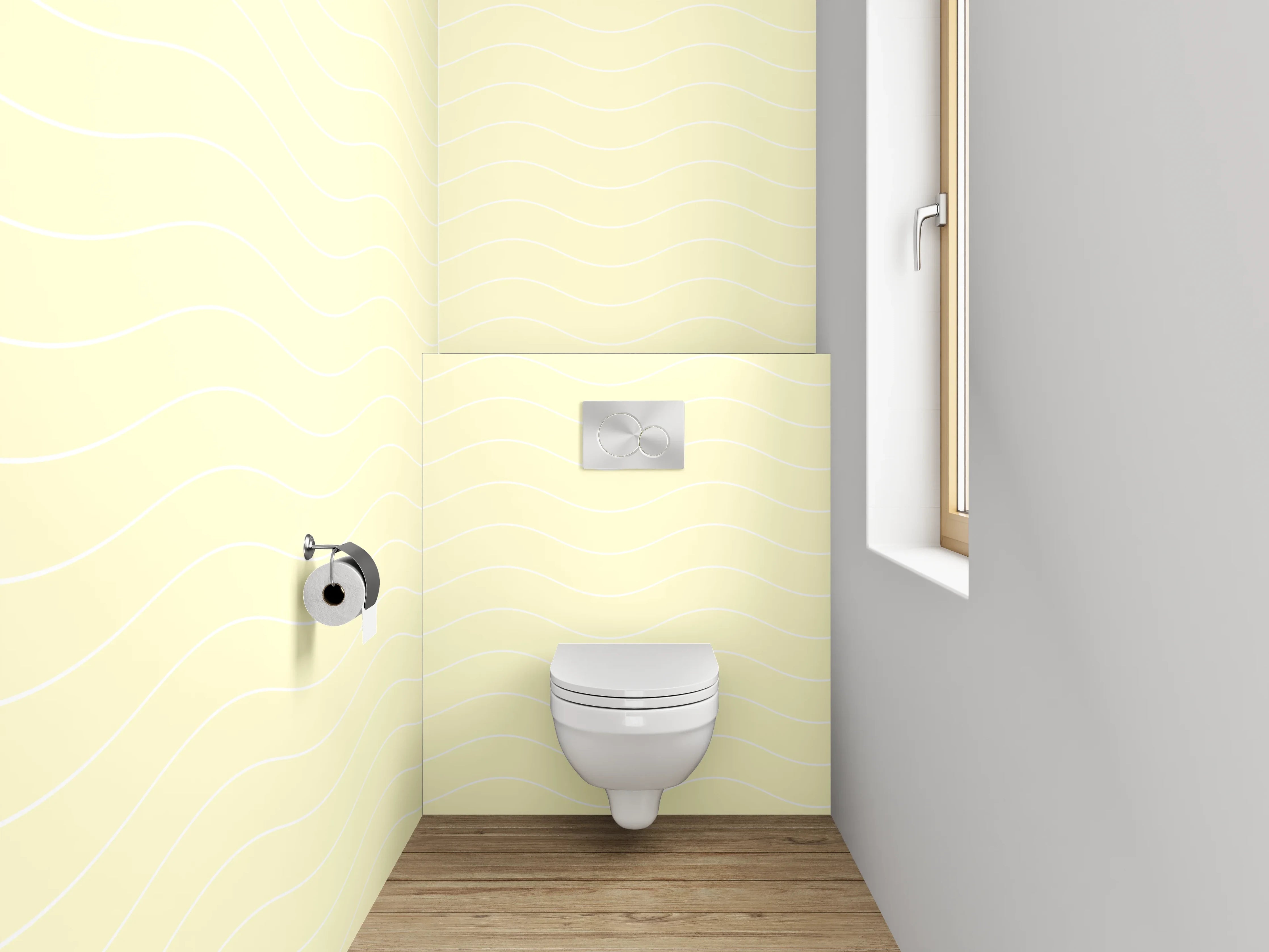 WC-Rückwand - Sanftes Beige Minimal Muster Tapete