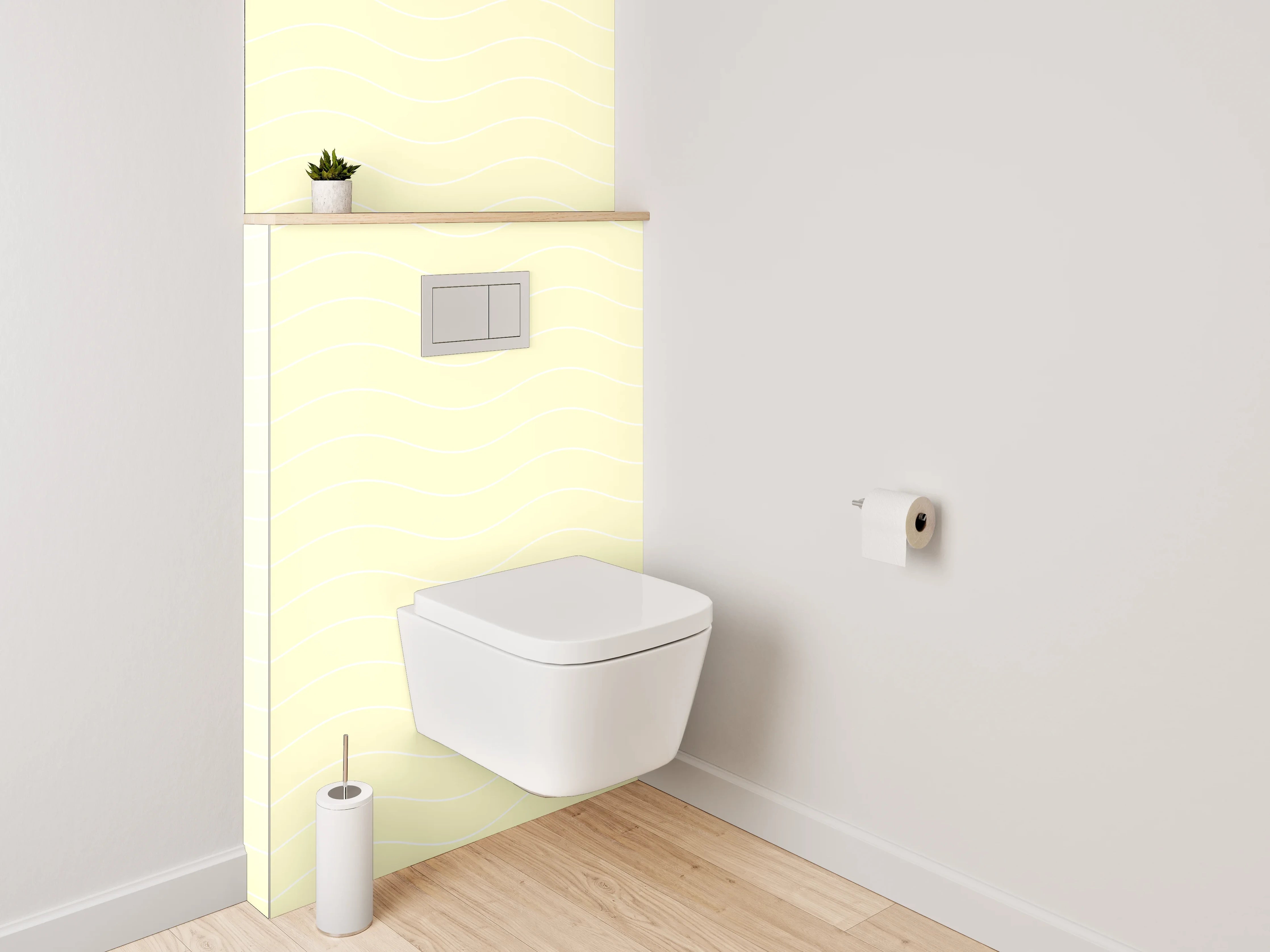 WC-Rückwand - Sanftes Beige Minimal Muster Tapete