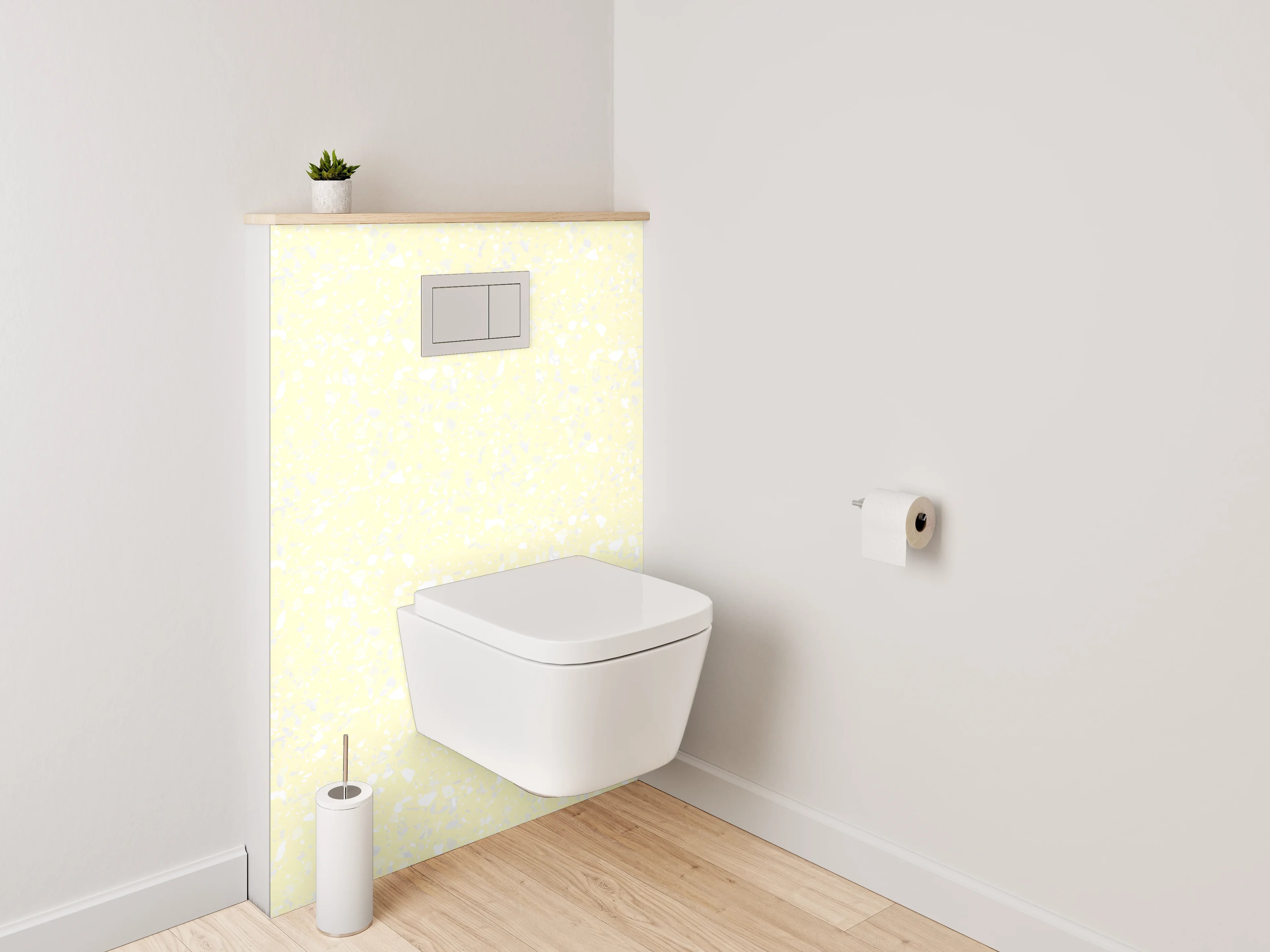 WC-Rückwand - Sanftes Creme Muster Wanddesign