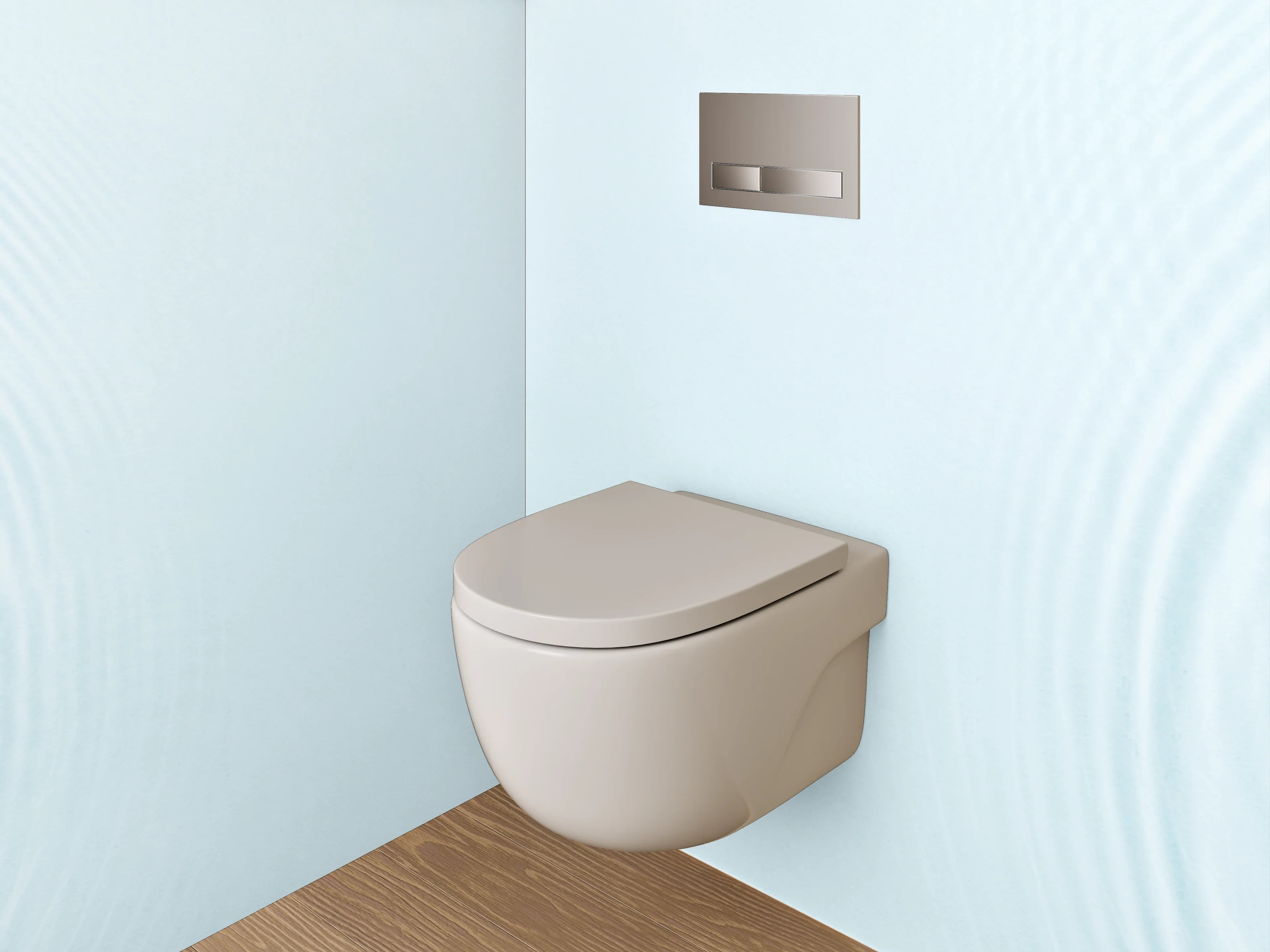 WC-Rückwand - Sanftes Wasserwellen Muster Weiß-Blau