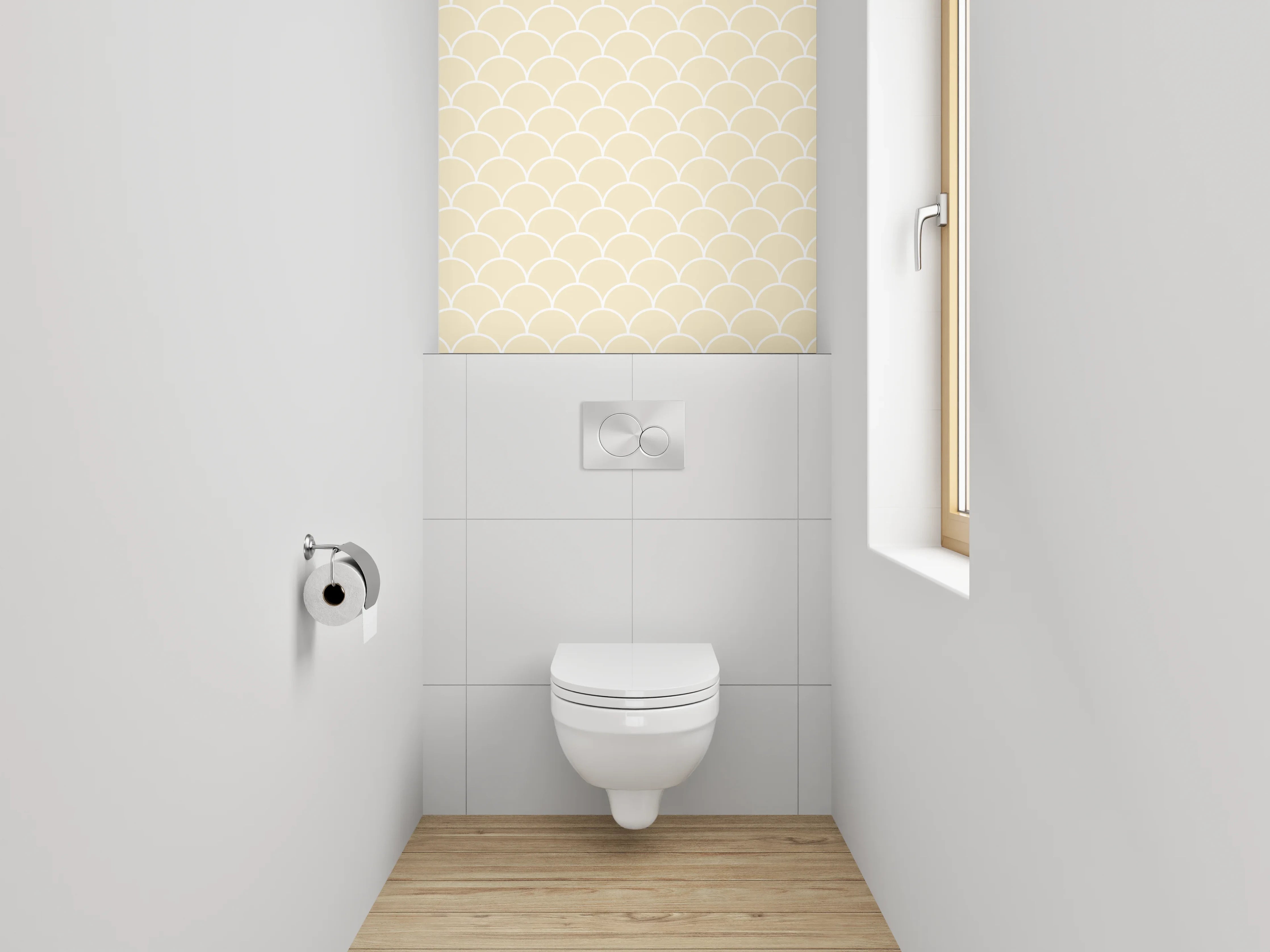 WC-Rückwand - Sanftes Wellenmuster in Beige