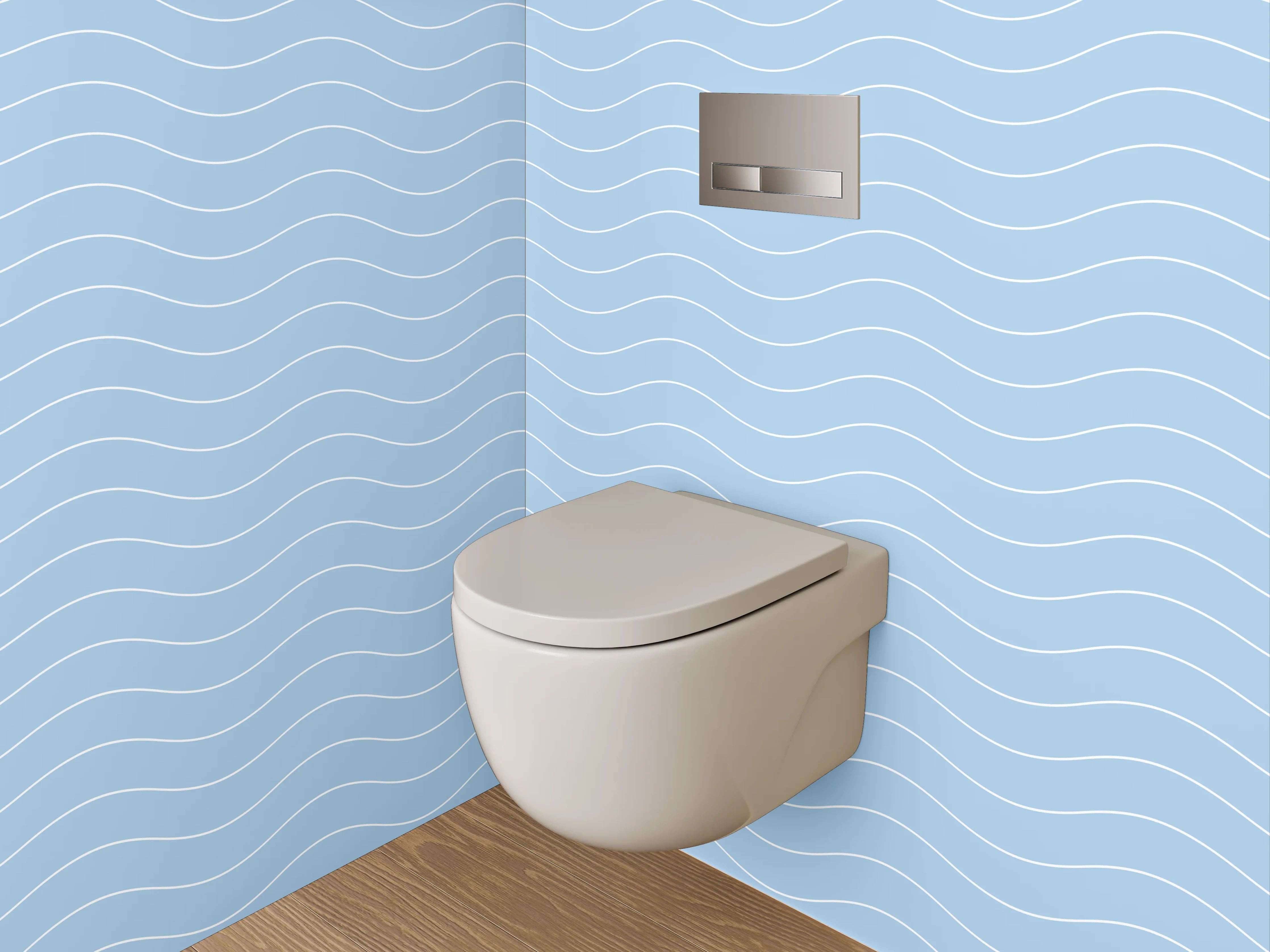WC-Rückwand - Sanftes Wellenmuster in Himmelblau