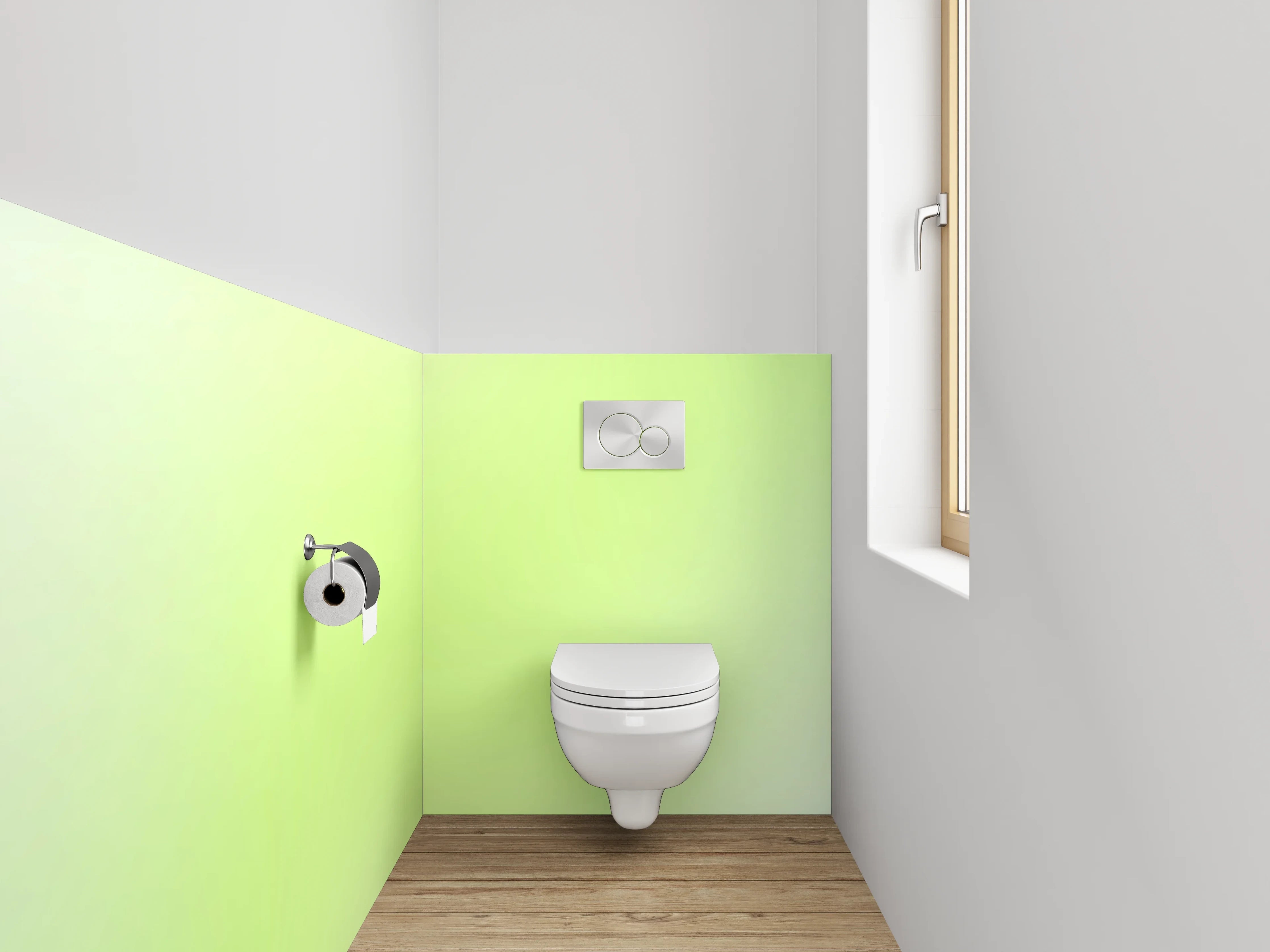 WC-Rückwand - Sanftes frisches Grün Aquarell