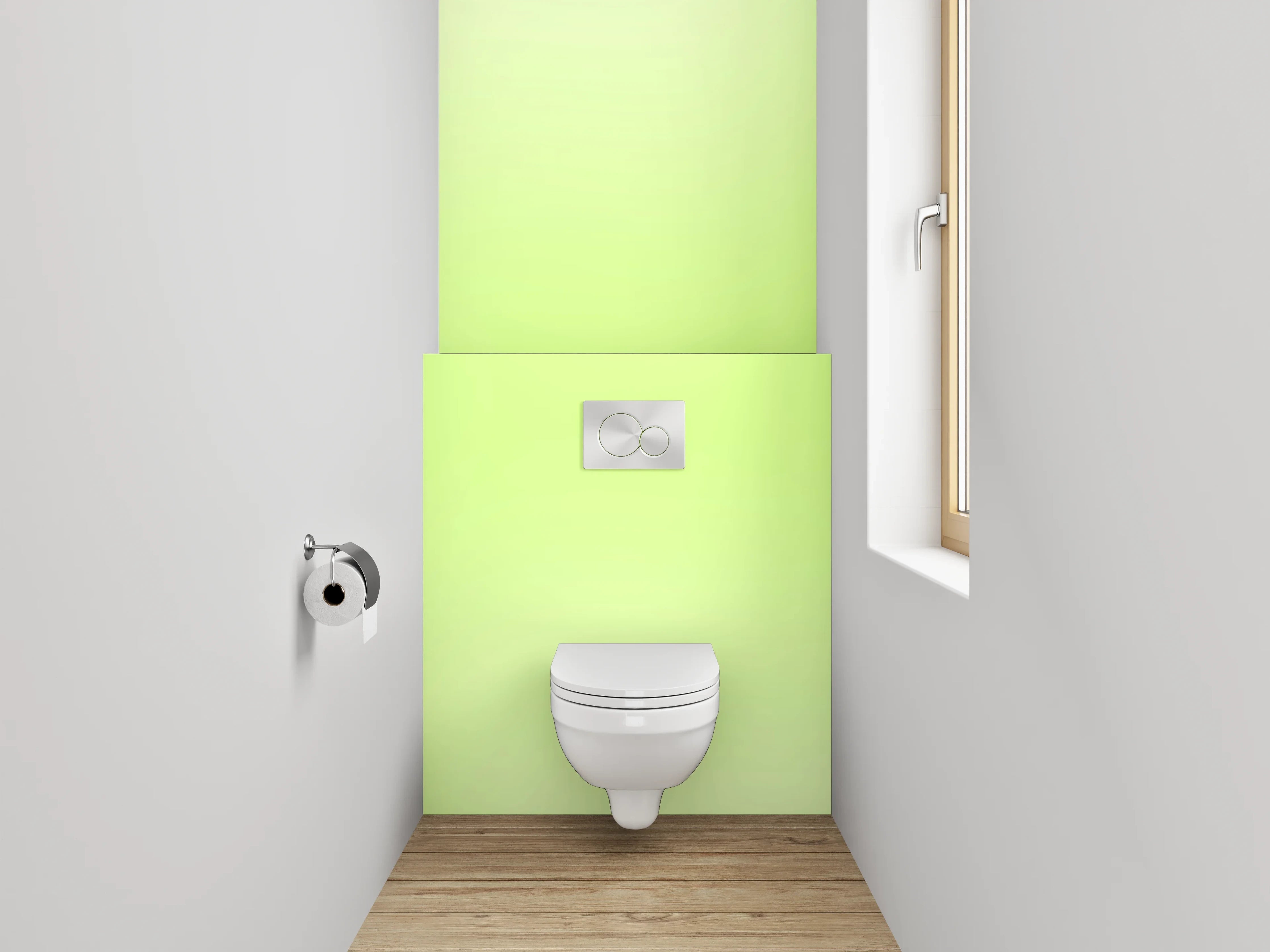 WC-Rückwand - Sanftes frisches Grün Aquarell