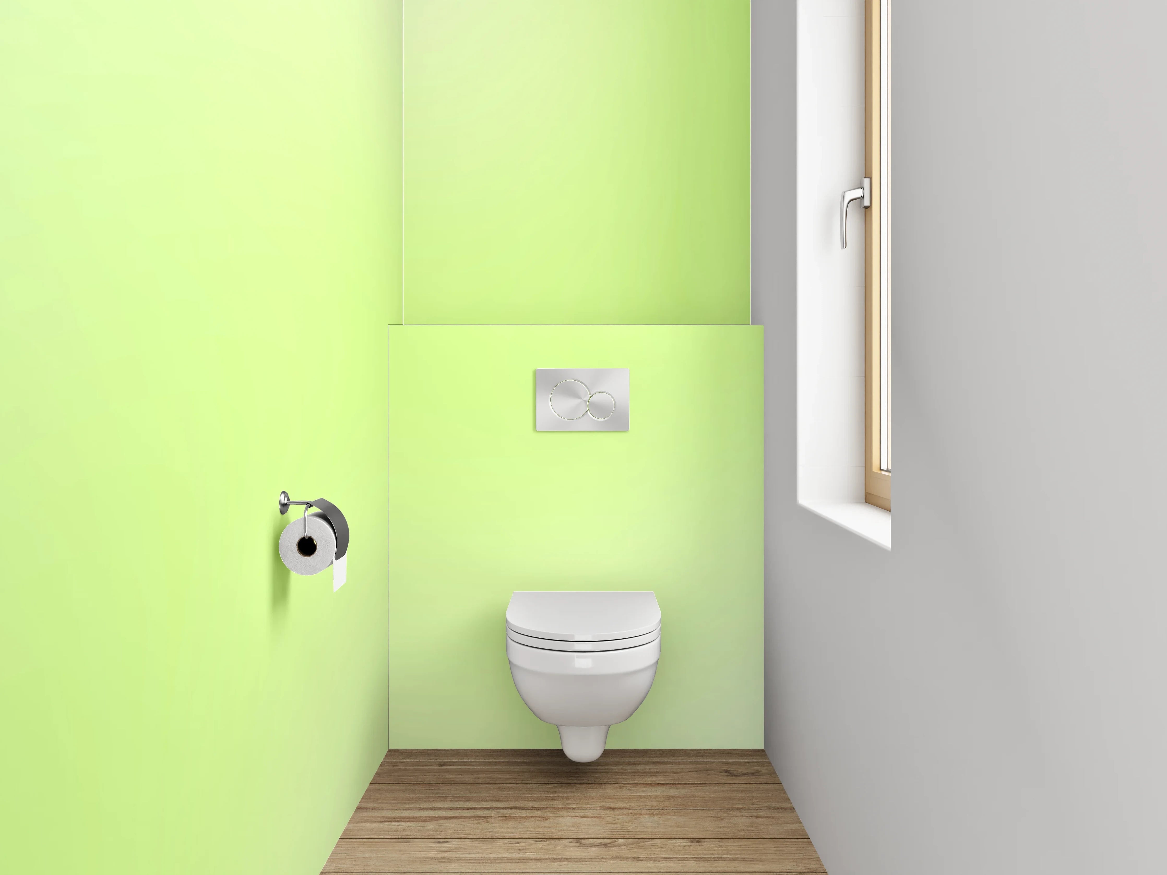 WC-Rückwand - Sanftes frisches Grün Aquarell