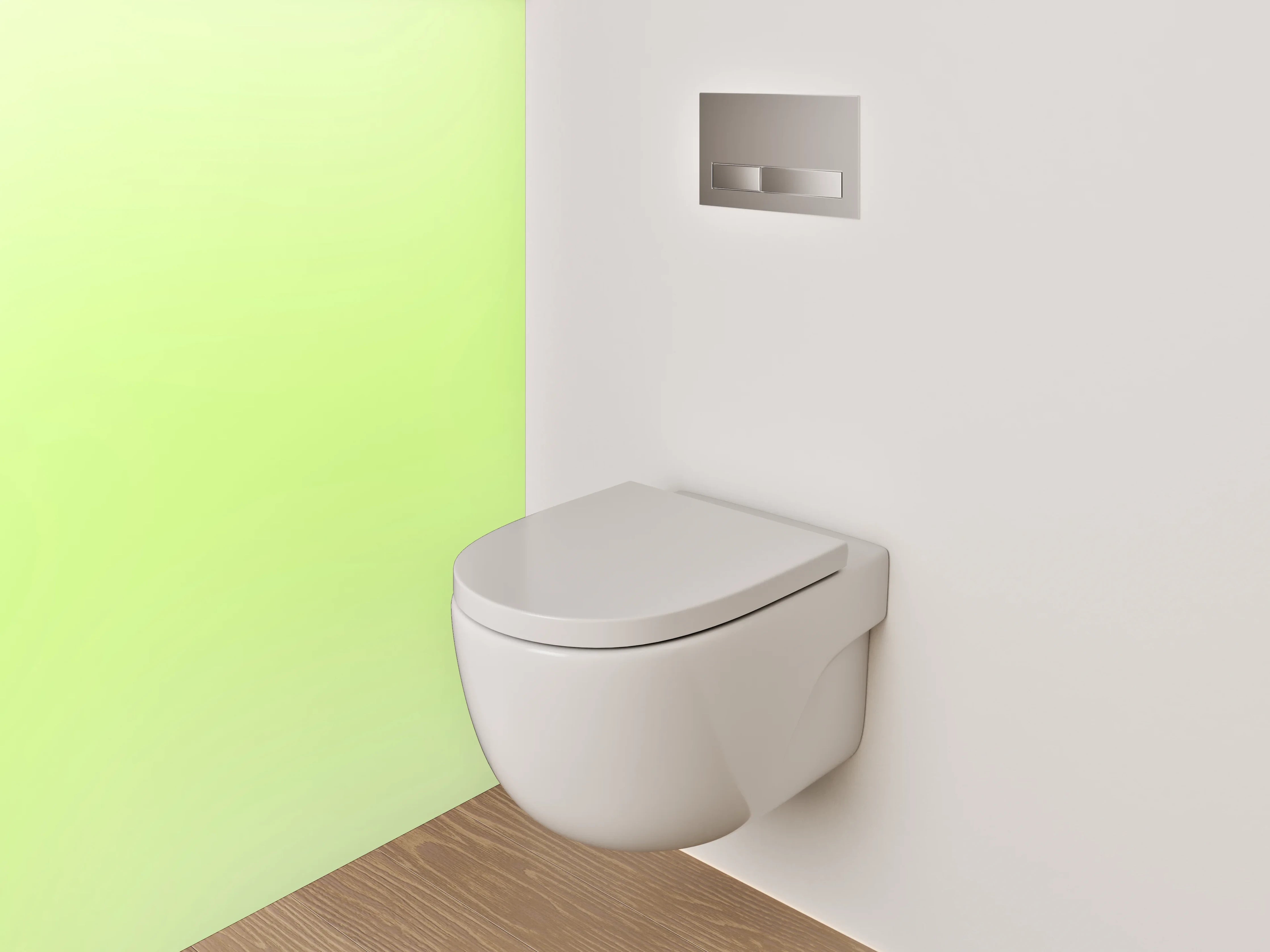 WC-Rückwand - Sanftes frisches Grün Aquarell