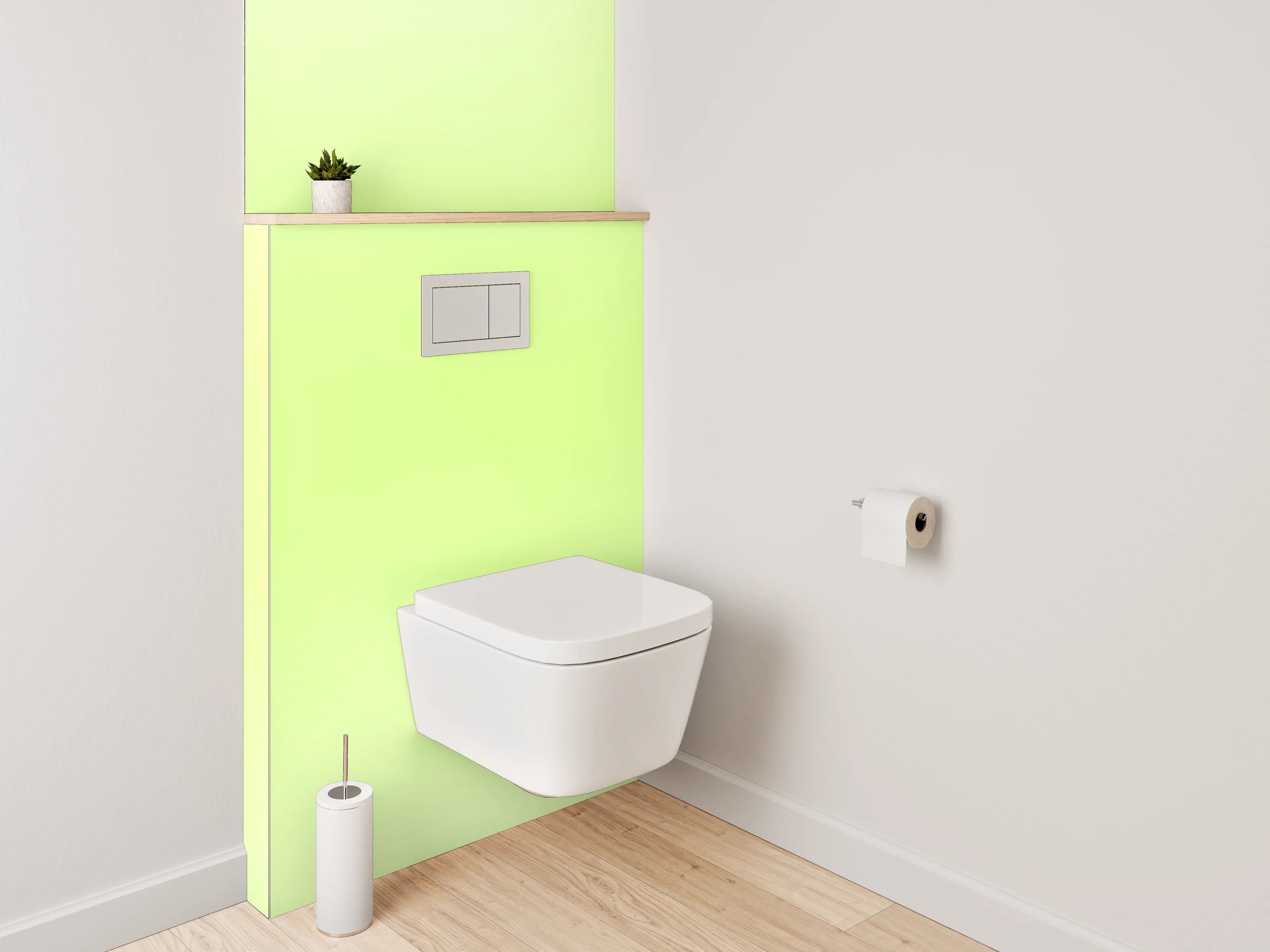 WC-Rückwand - Sanftes frisches Grün Aquarell