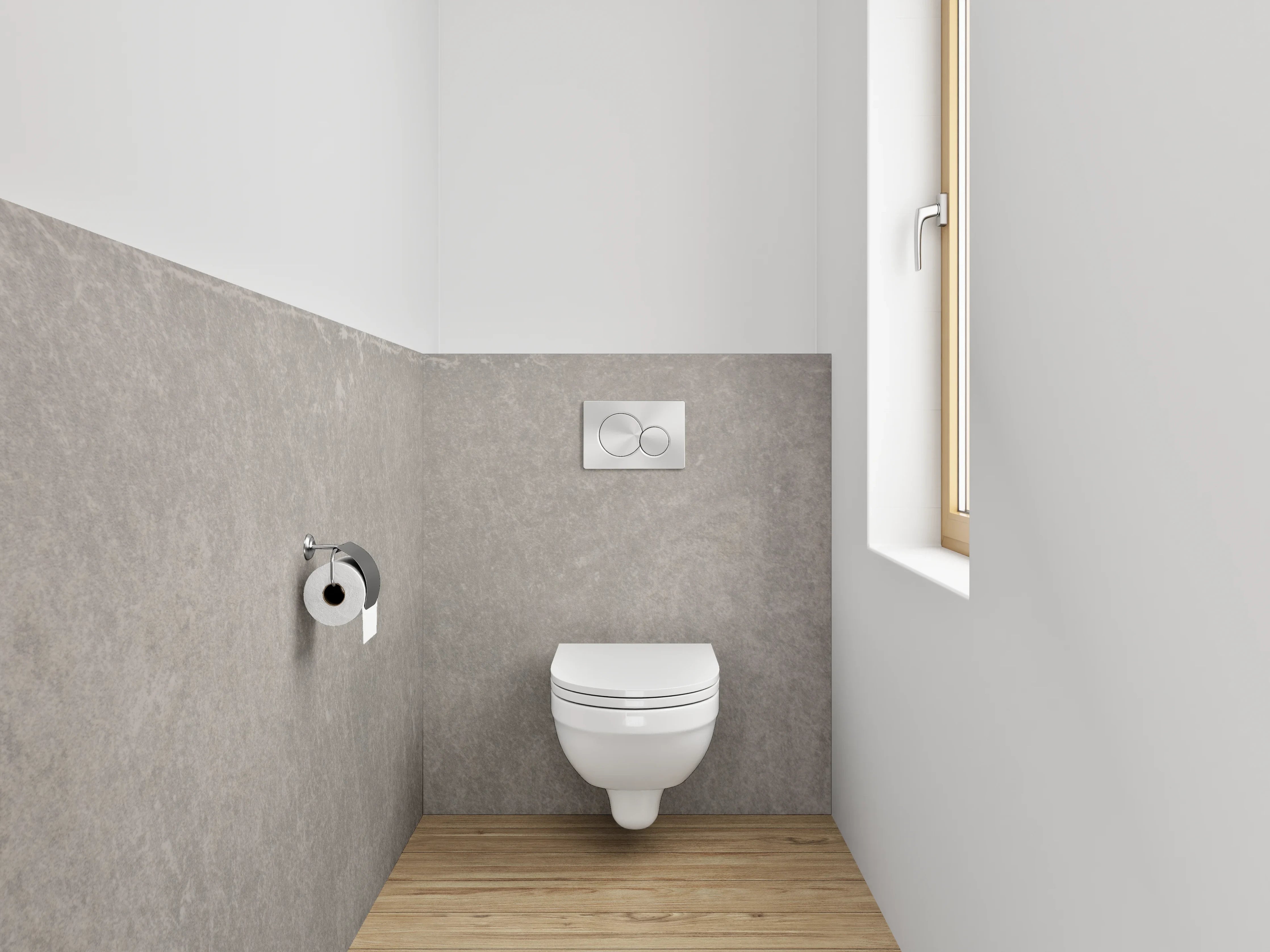 WC-Rückwand - Schiefergraue Steinoptik-Fliese modern