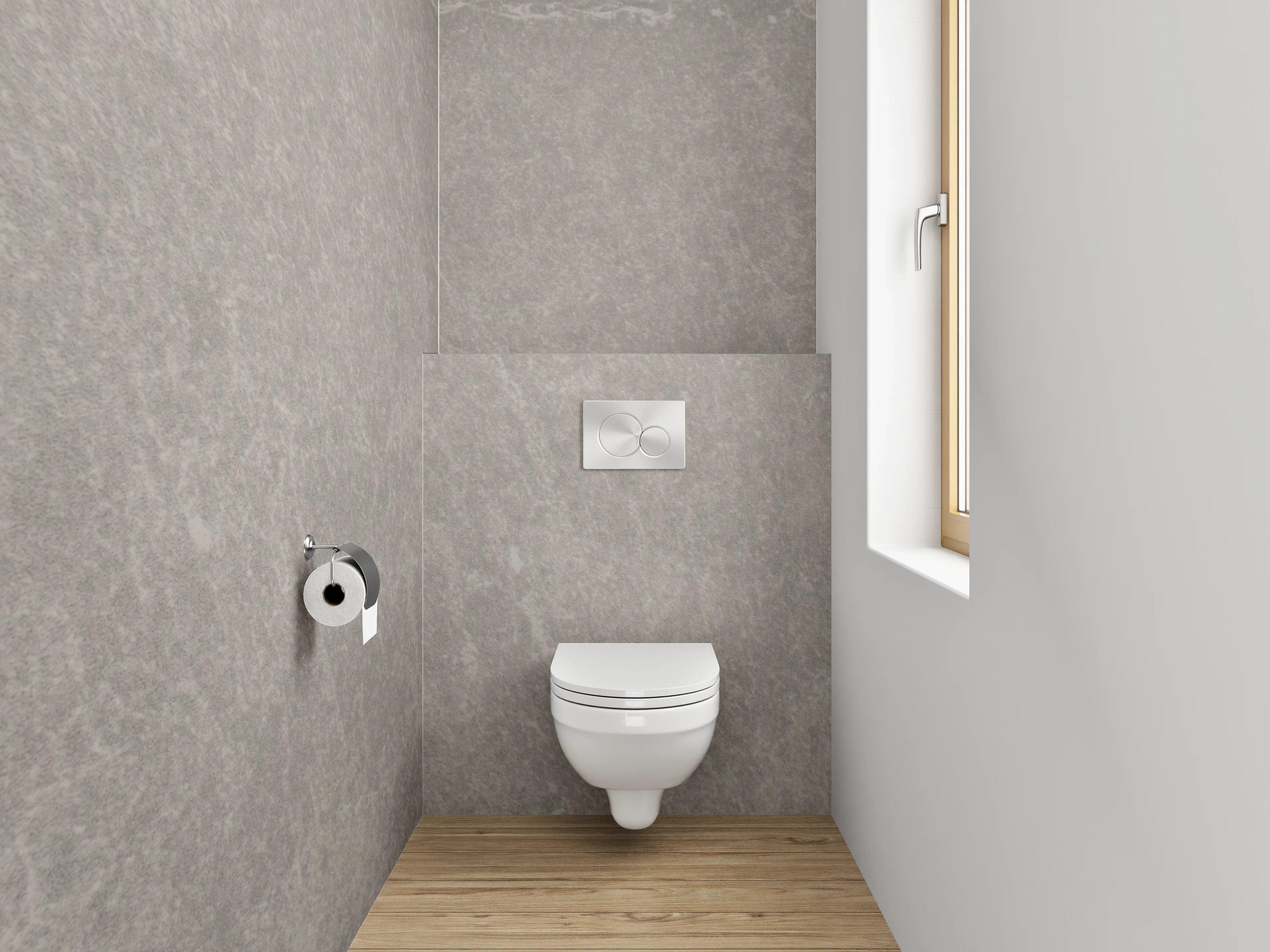 WC-Rückwand - Schiefergraue Steinoptik-Fliese modern