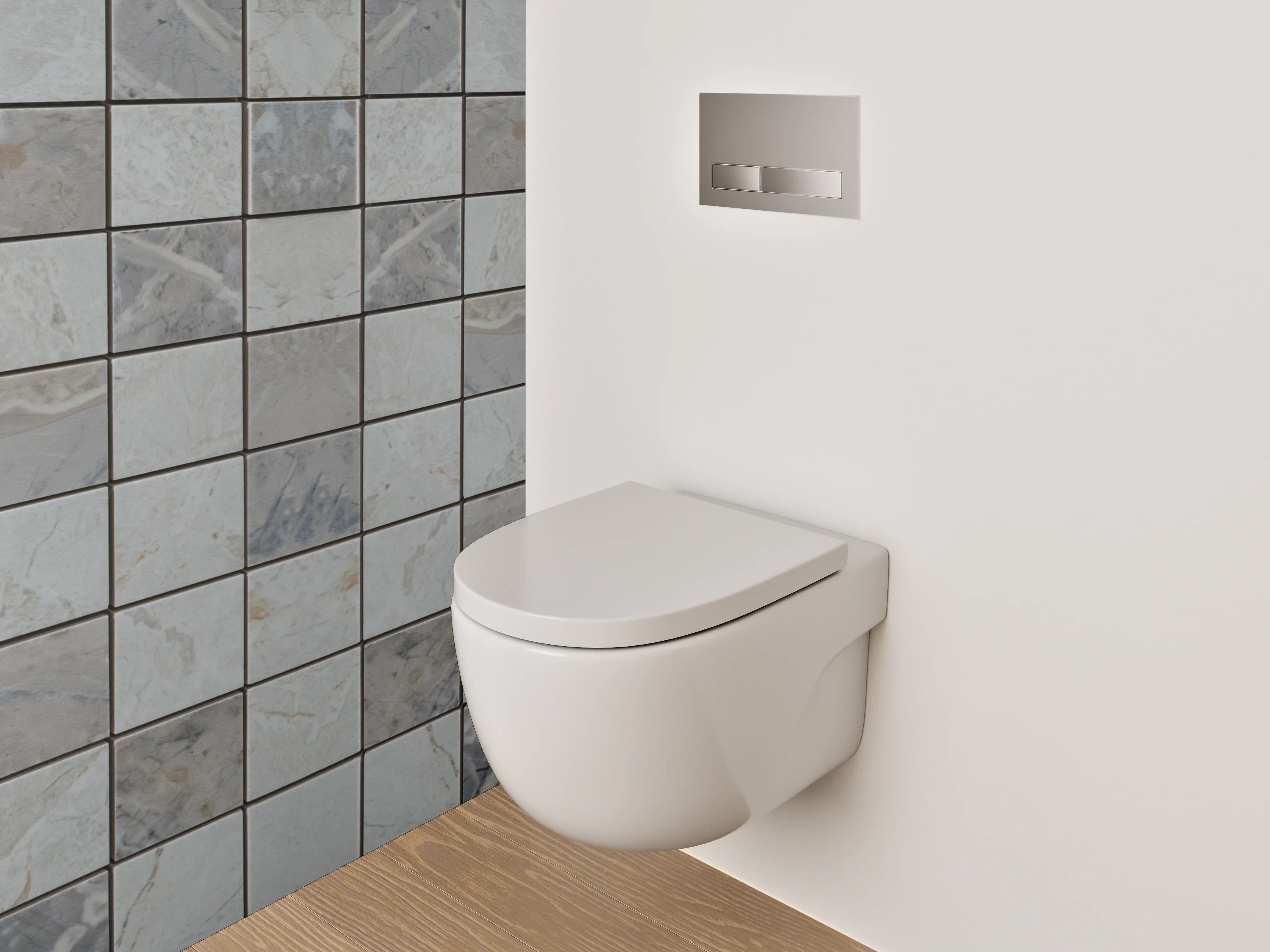 WC-Rückwand - Schiefergraues Mosaik-Design Fliesenoptik