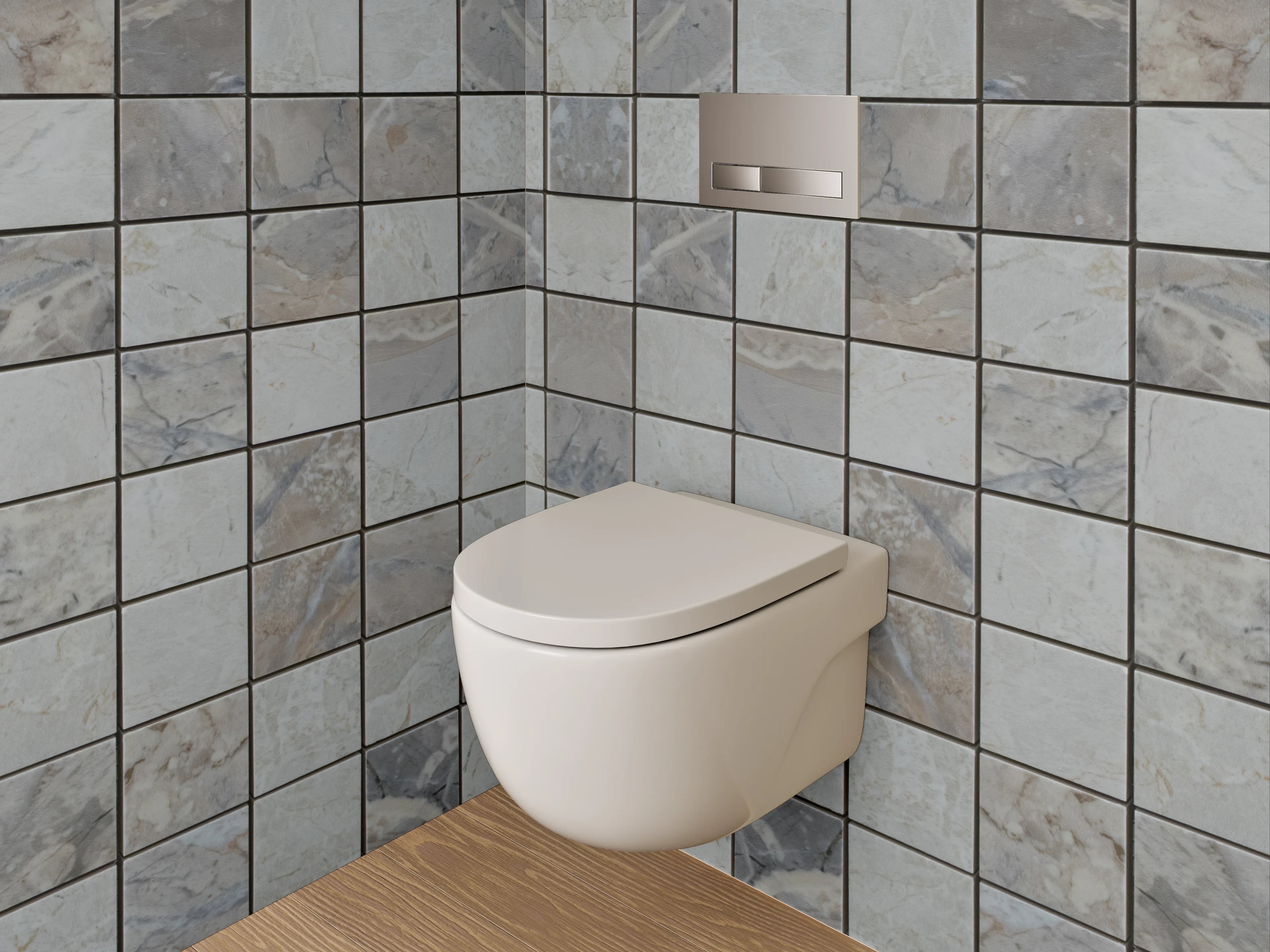 WC-Rückwand - Schiefergraues Mosaik-Design Fliesenoptik