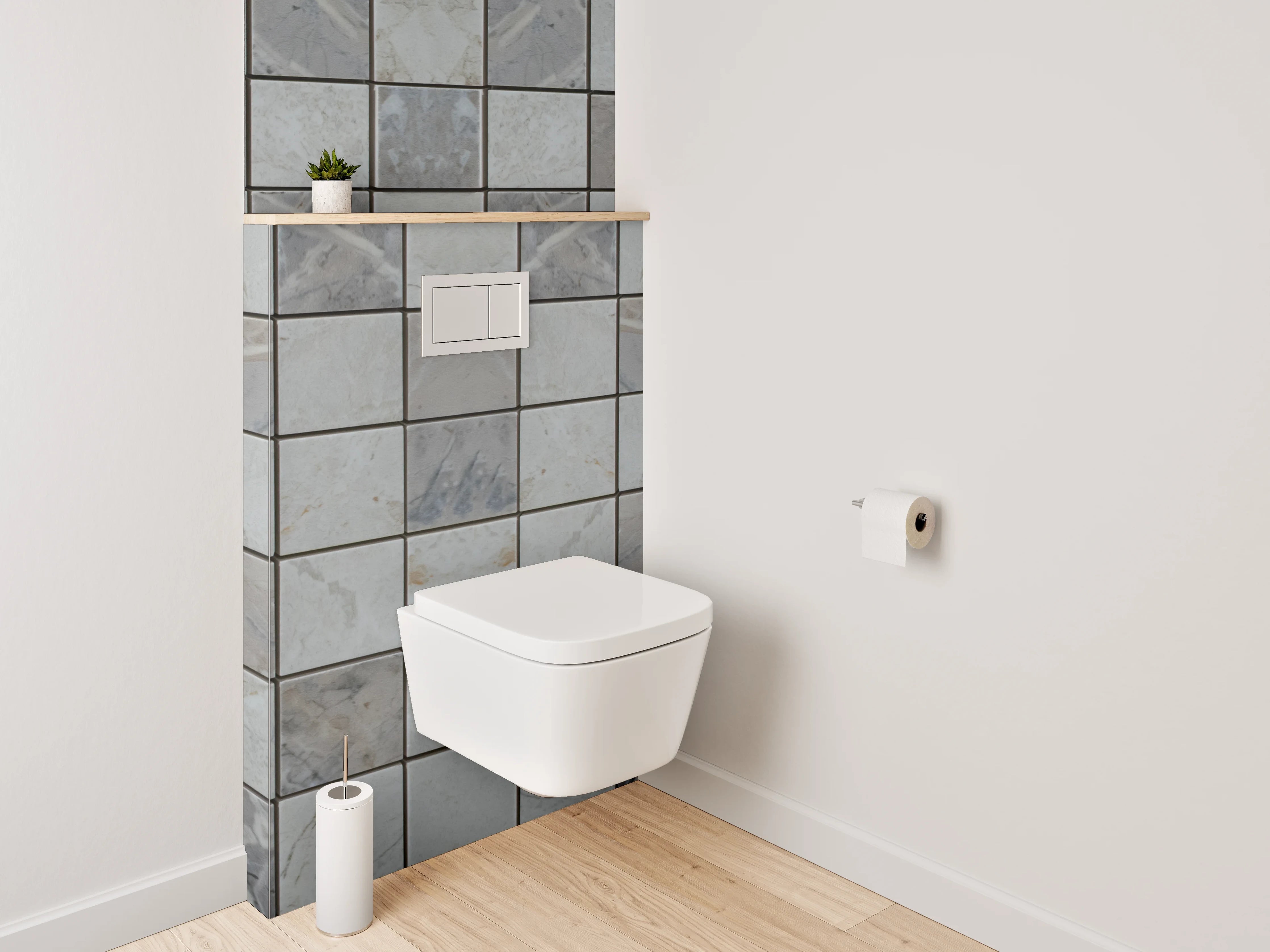 WC-Rückwand - Schiefergraues Mosaik-Design Fliesenoptik