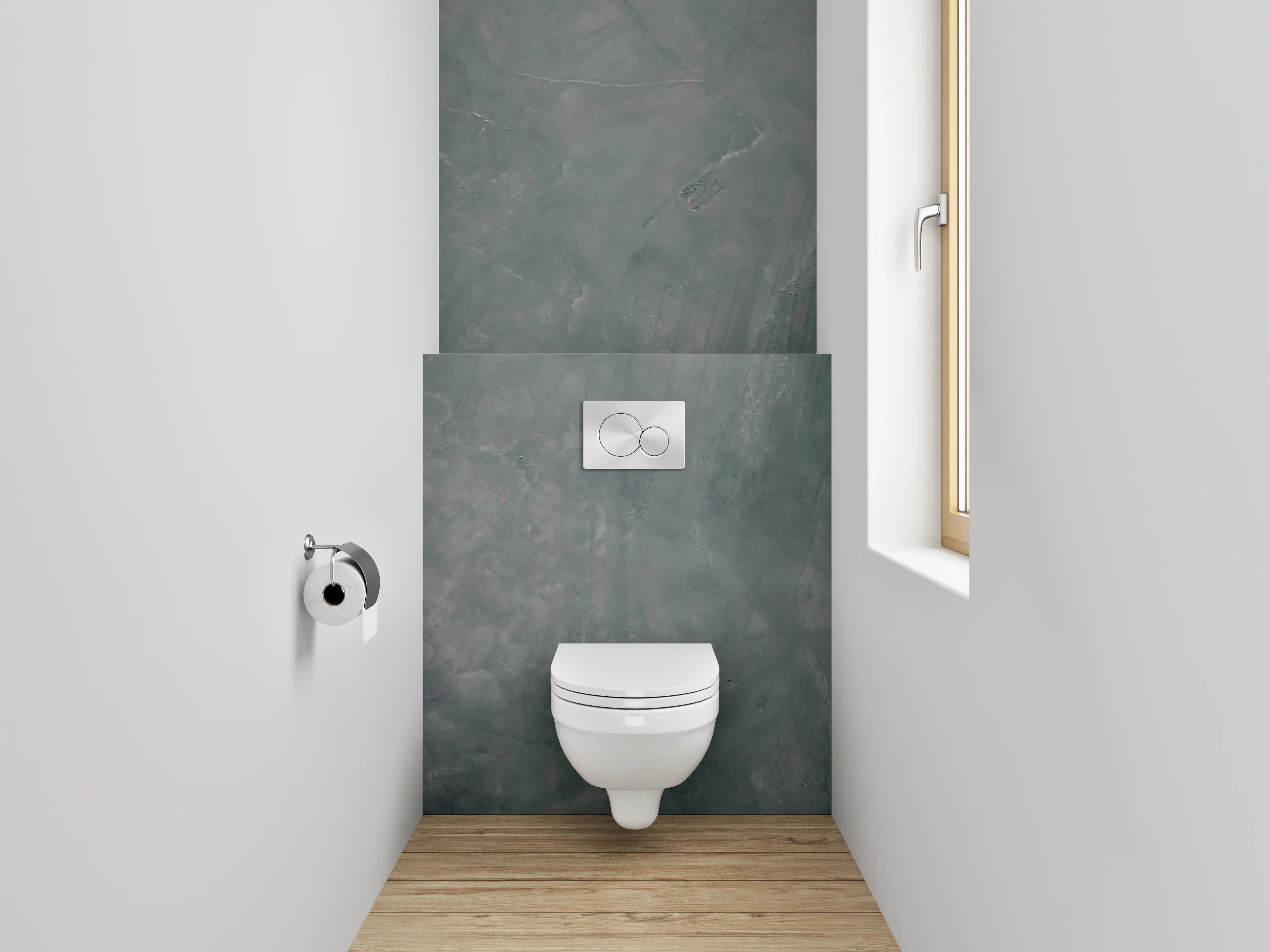 WC-Rückwand - Schieferoptik Grau Grün Marmoriert