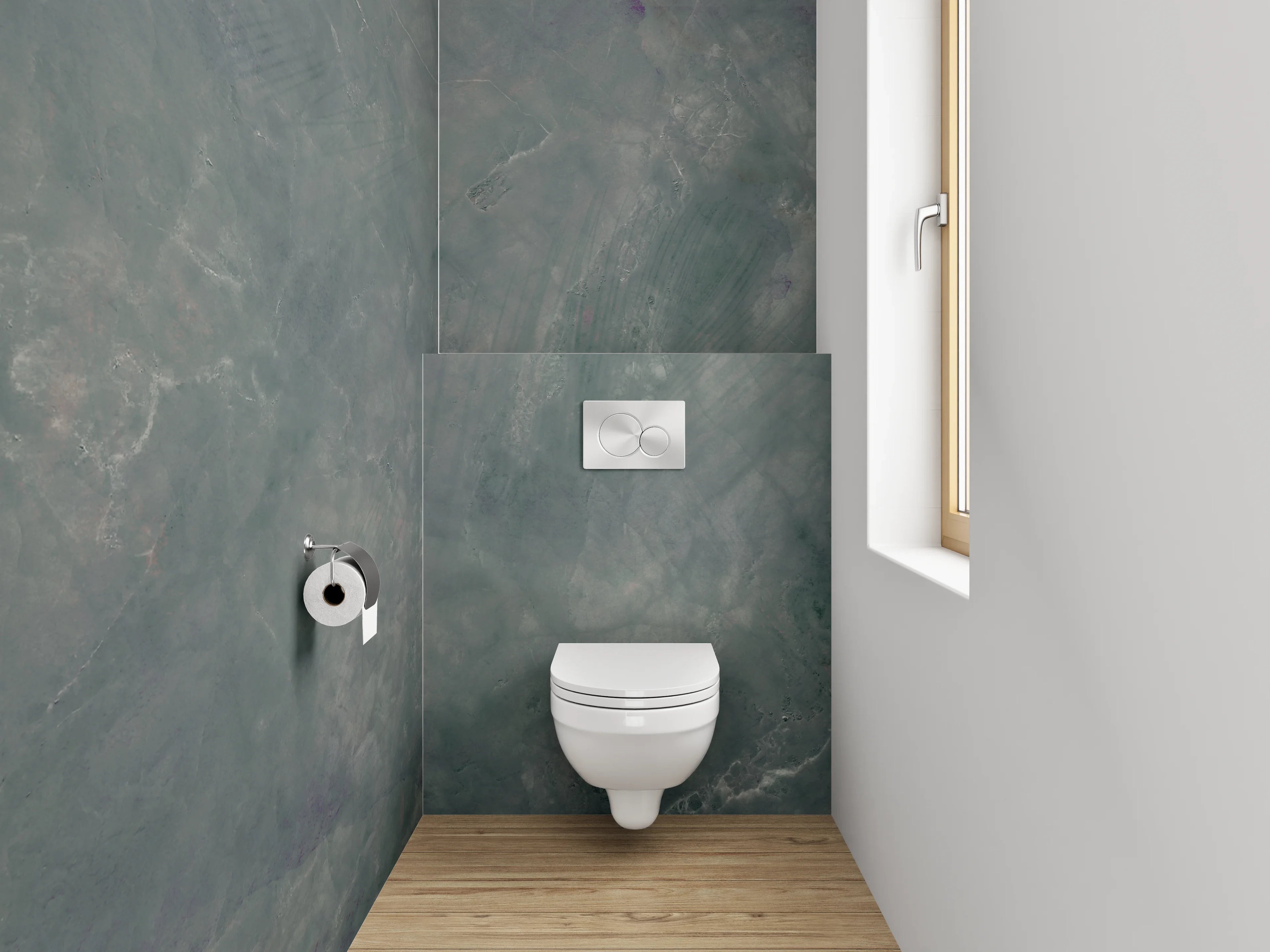 WC-Rückwand - Schieferoptik Grau Grün Marmoriert