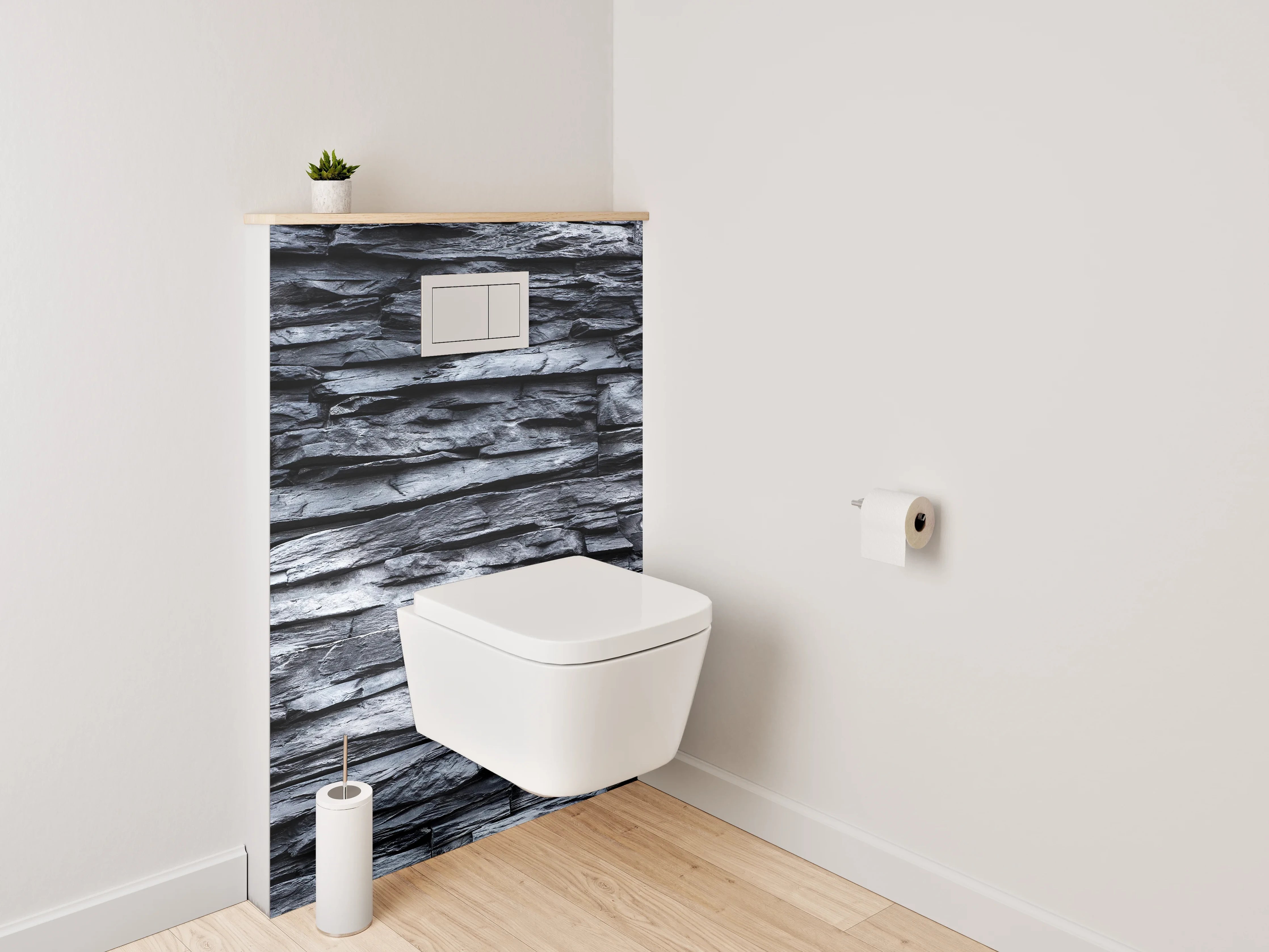 WC-Rückwand - Schieferoptik Wanddekor Grau