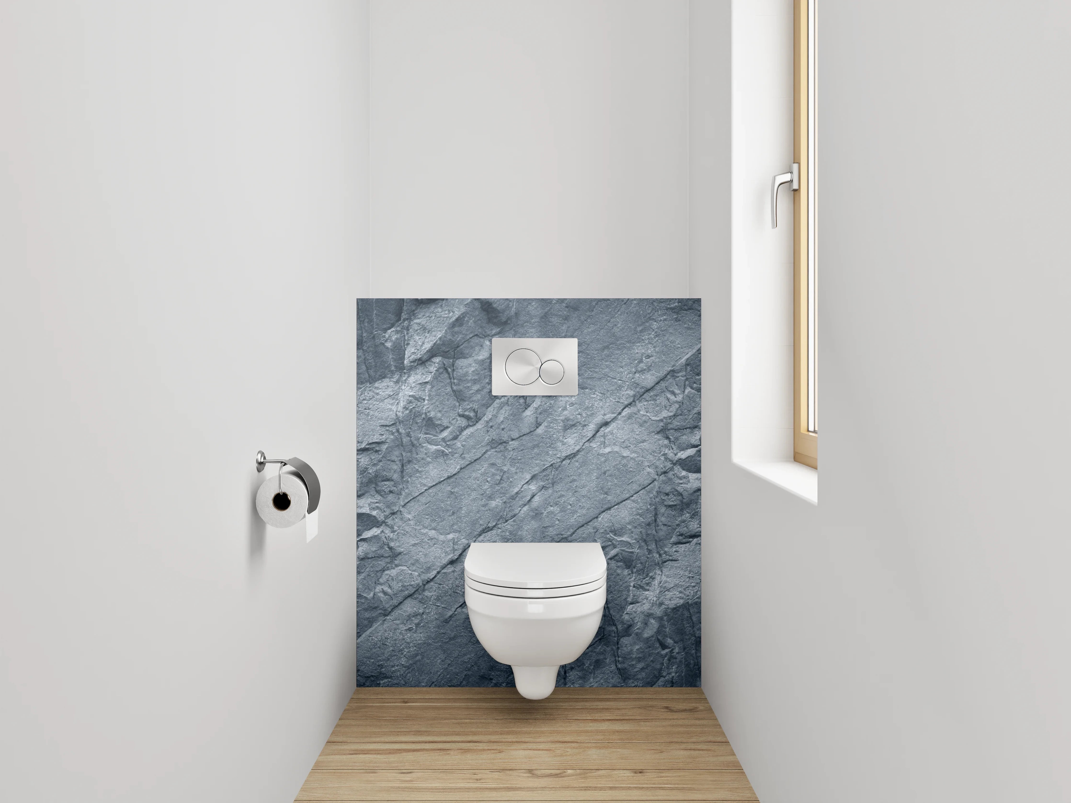 WC-Rückwand - Schieferstruktur Grau Blau Dekor