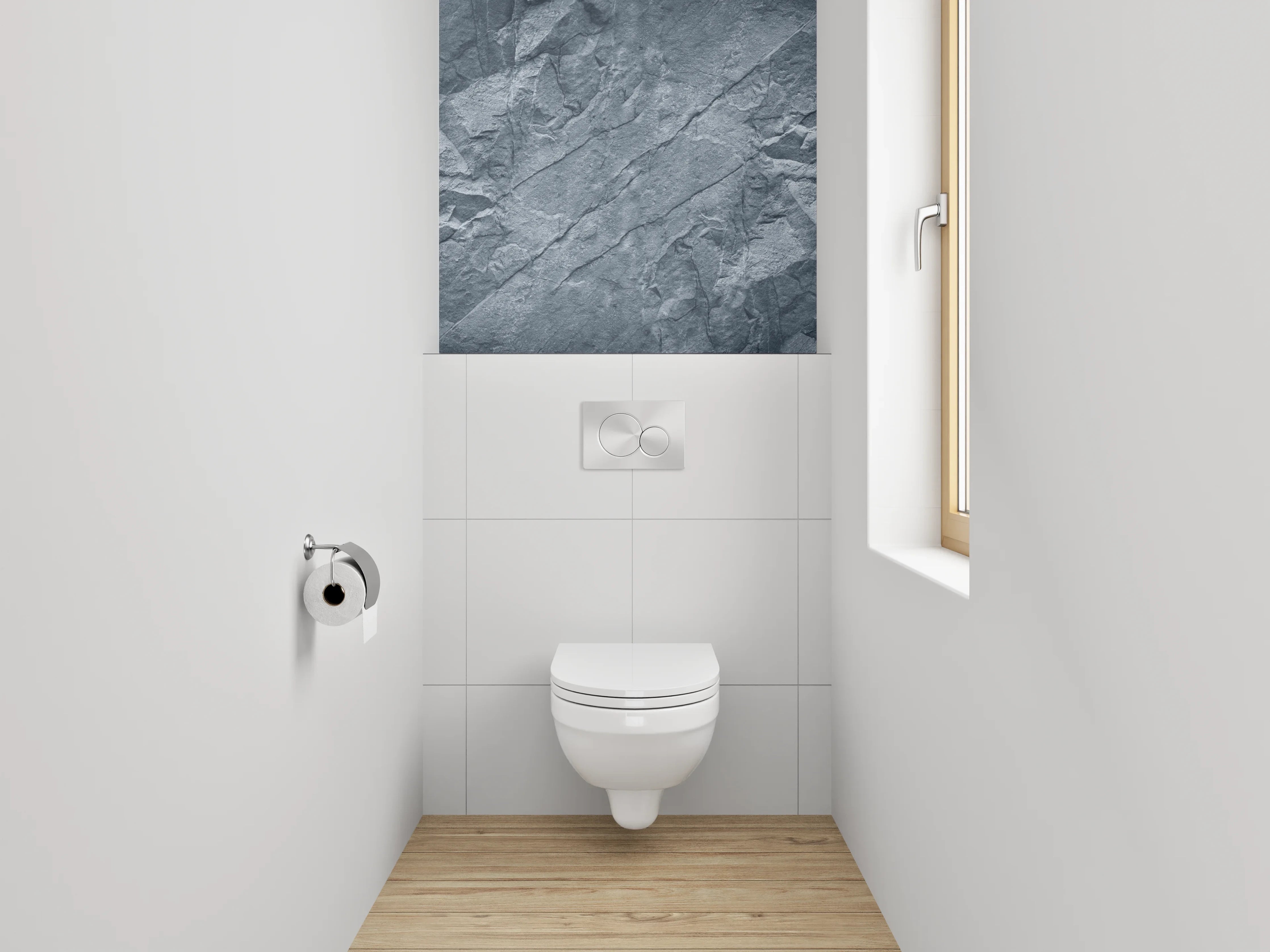 WC-Rückwand - Schieferstruktur Grau Blau Dekor