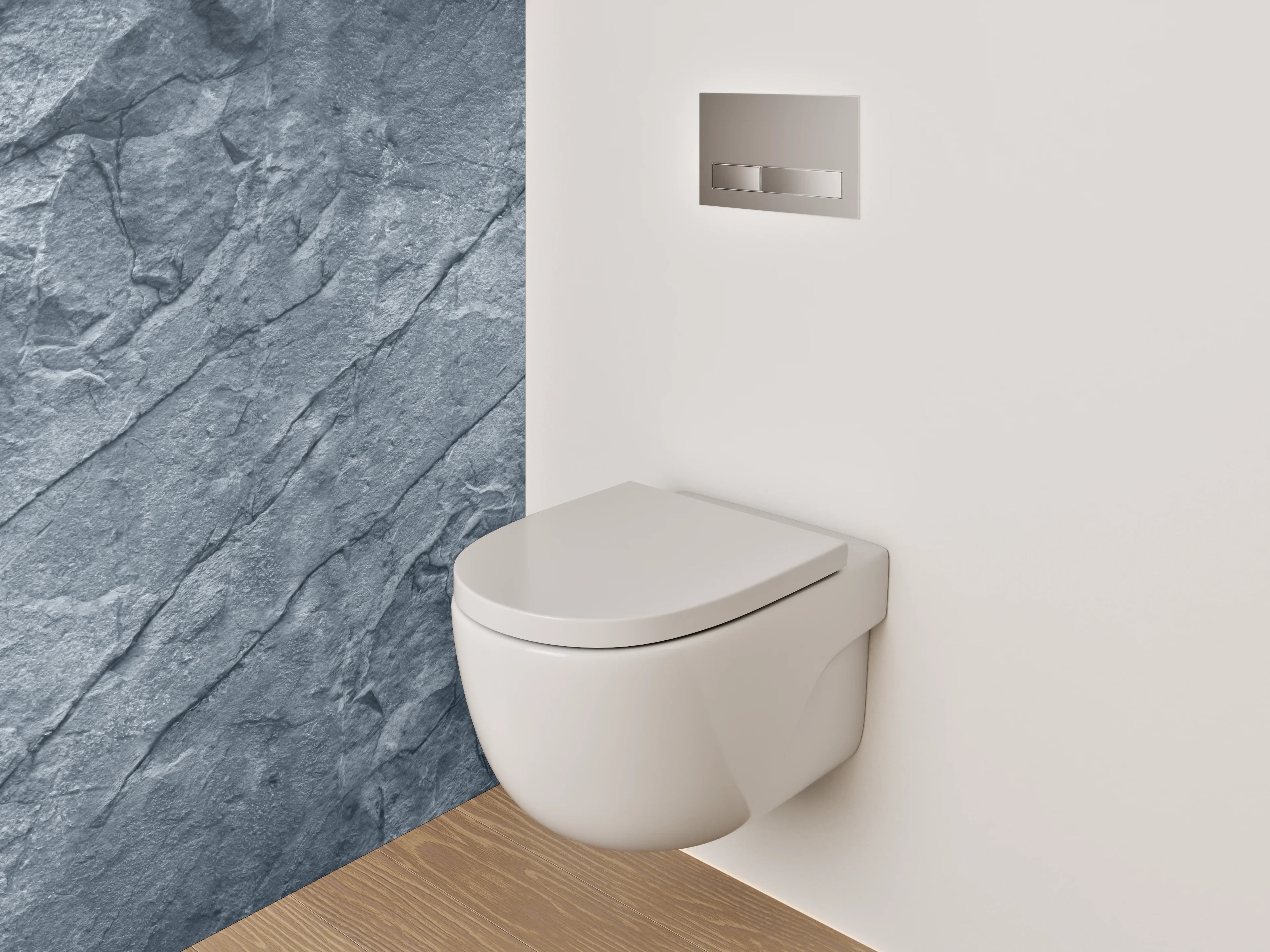 WC-Rückwand - Schieferstruktur Grau Blau Dekor