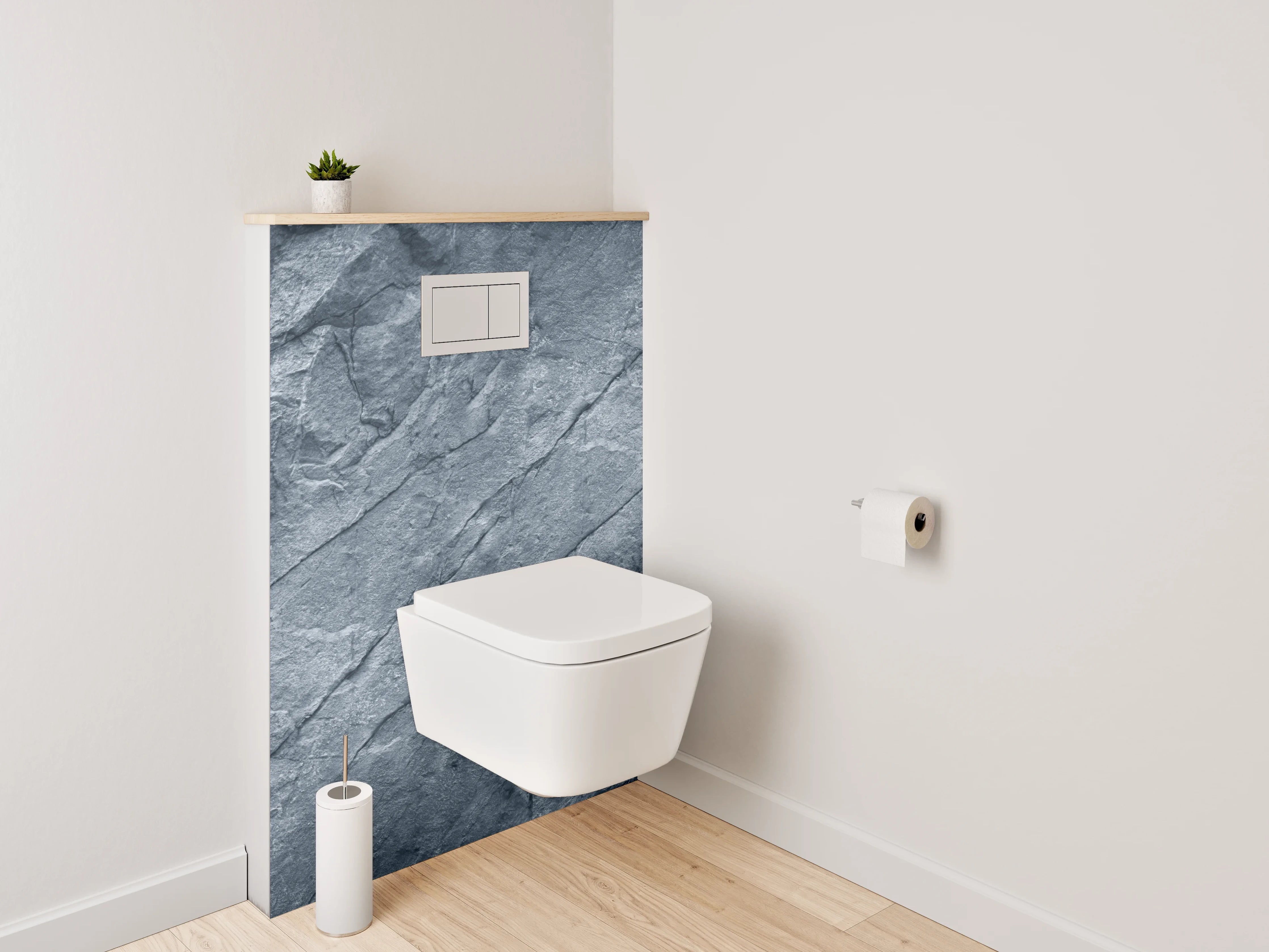 WC-Rückwand - Schieferstruktur Grau Blau Dekor