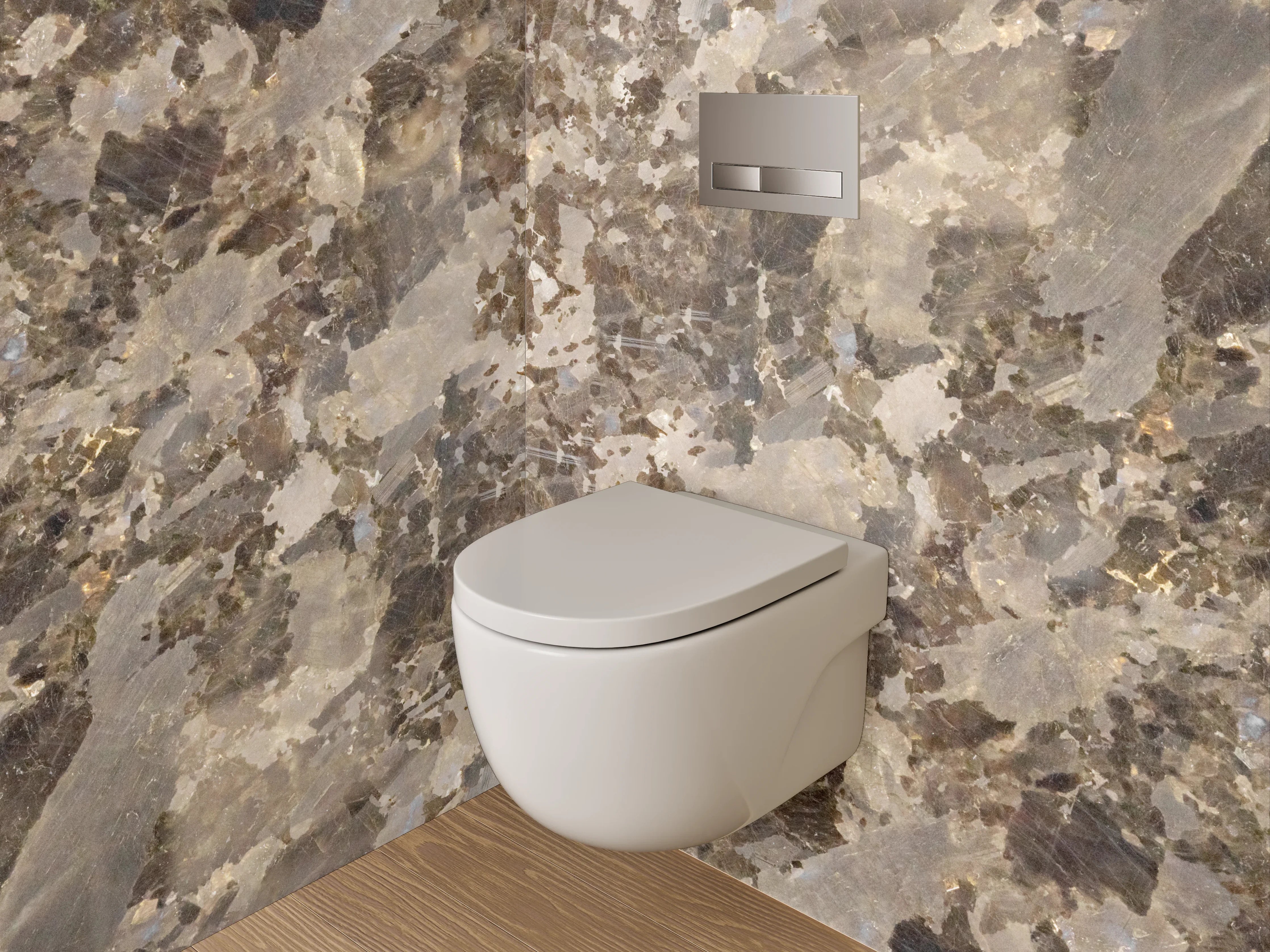 WC-Rückwand - Schimmernde braune Kristallmarmor-Optik