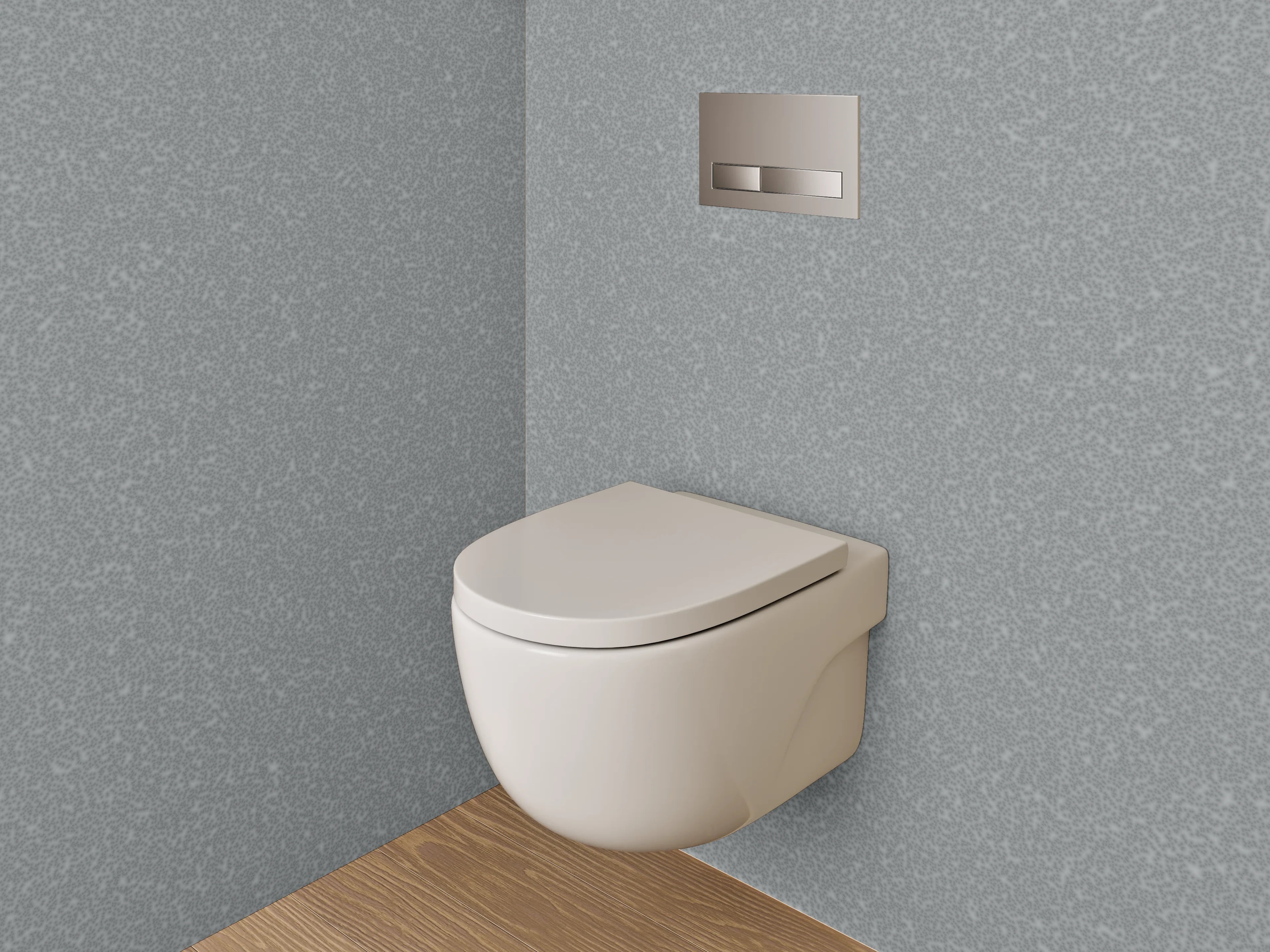 WC-Rückwand - Schlichte graue Betonoptik-Oberfläche