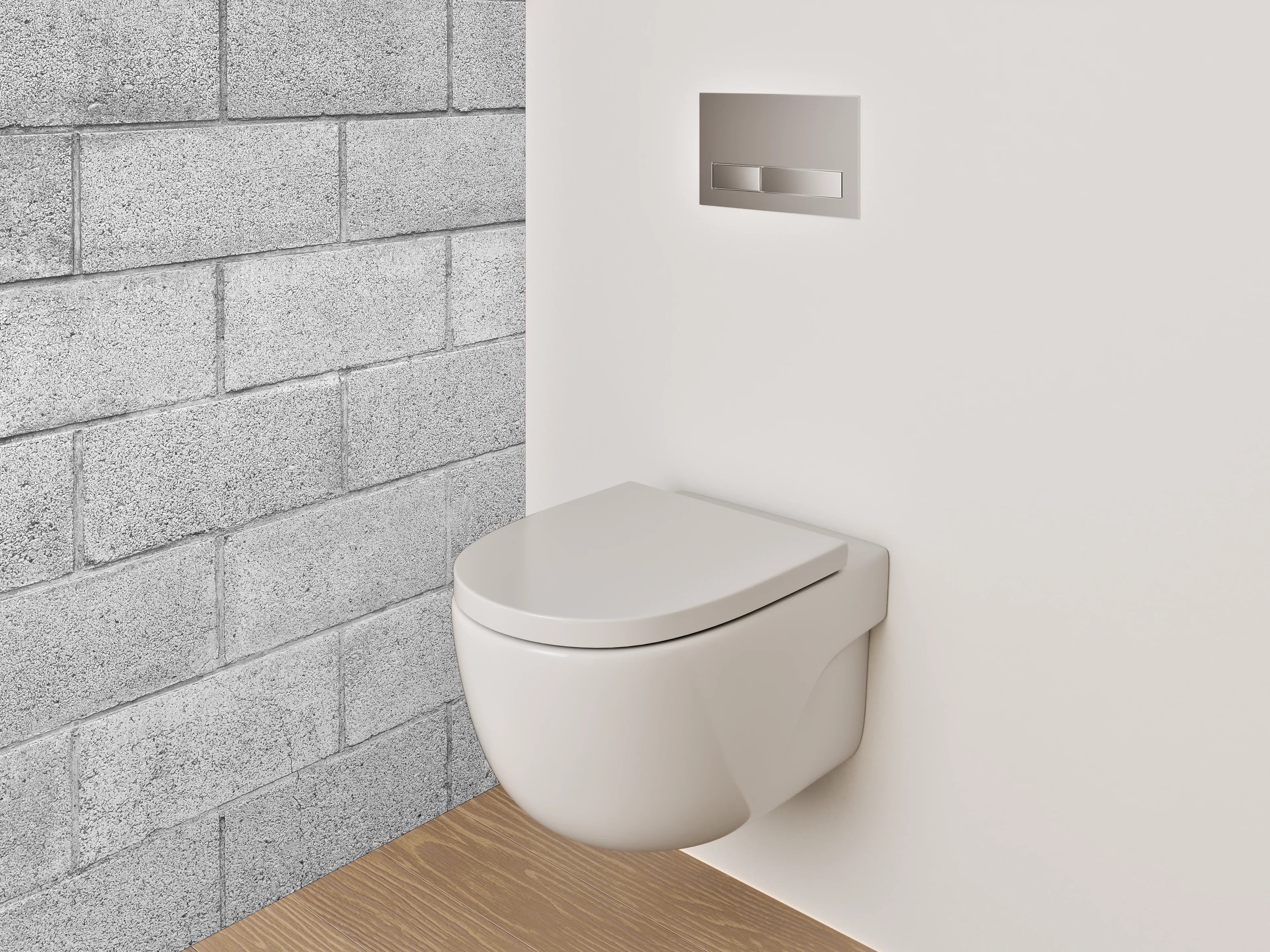 WC-Rückwand - Schlichte graue Fliesenoptik Wanddesign