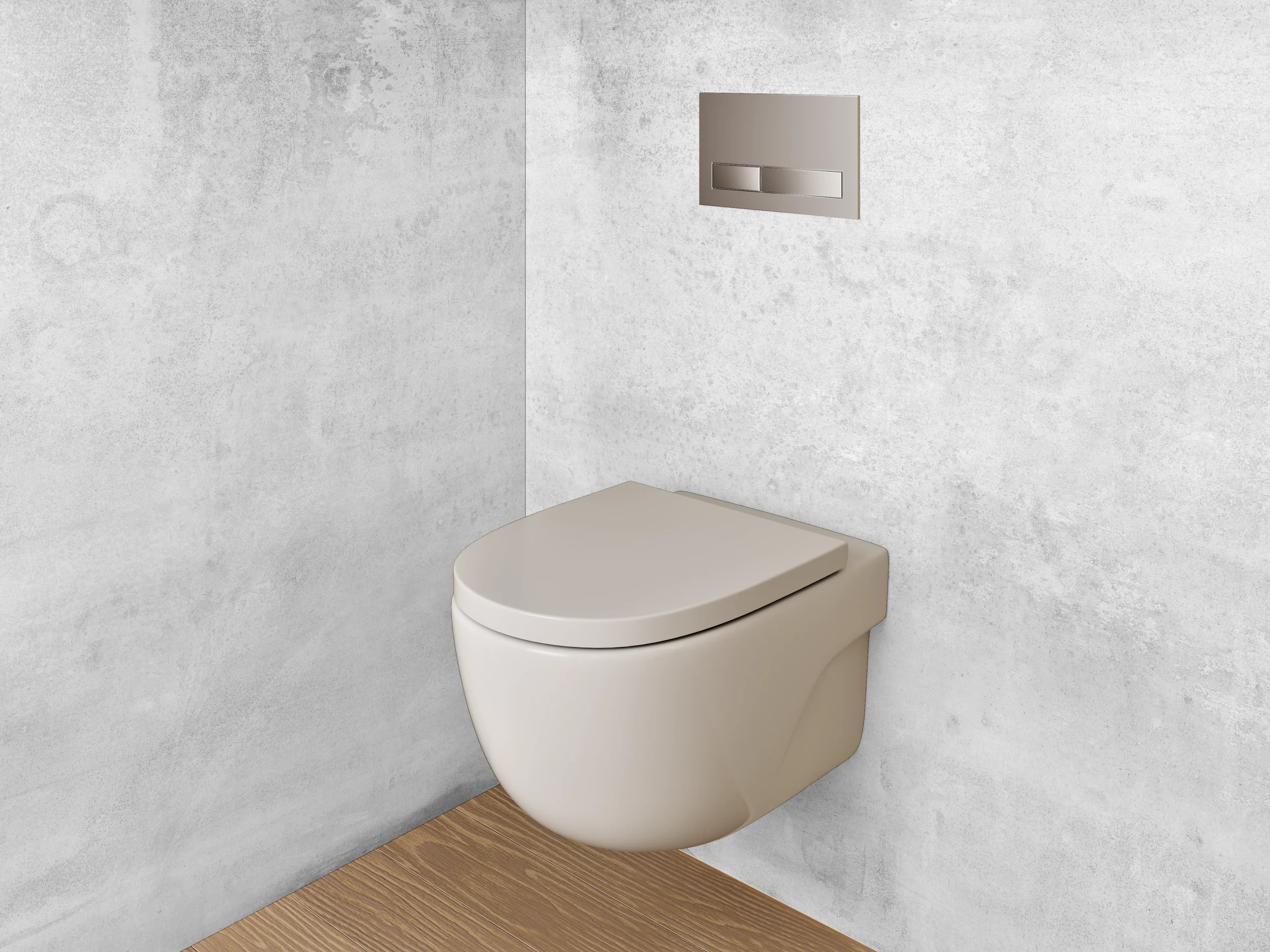 WC-Rückwand - Schlichte weiße Betonoptik mit dezentem Grau