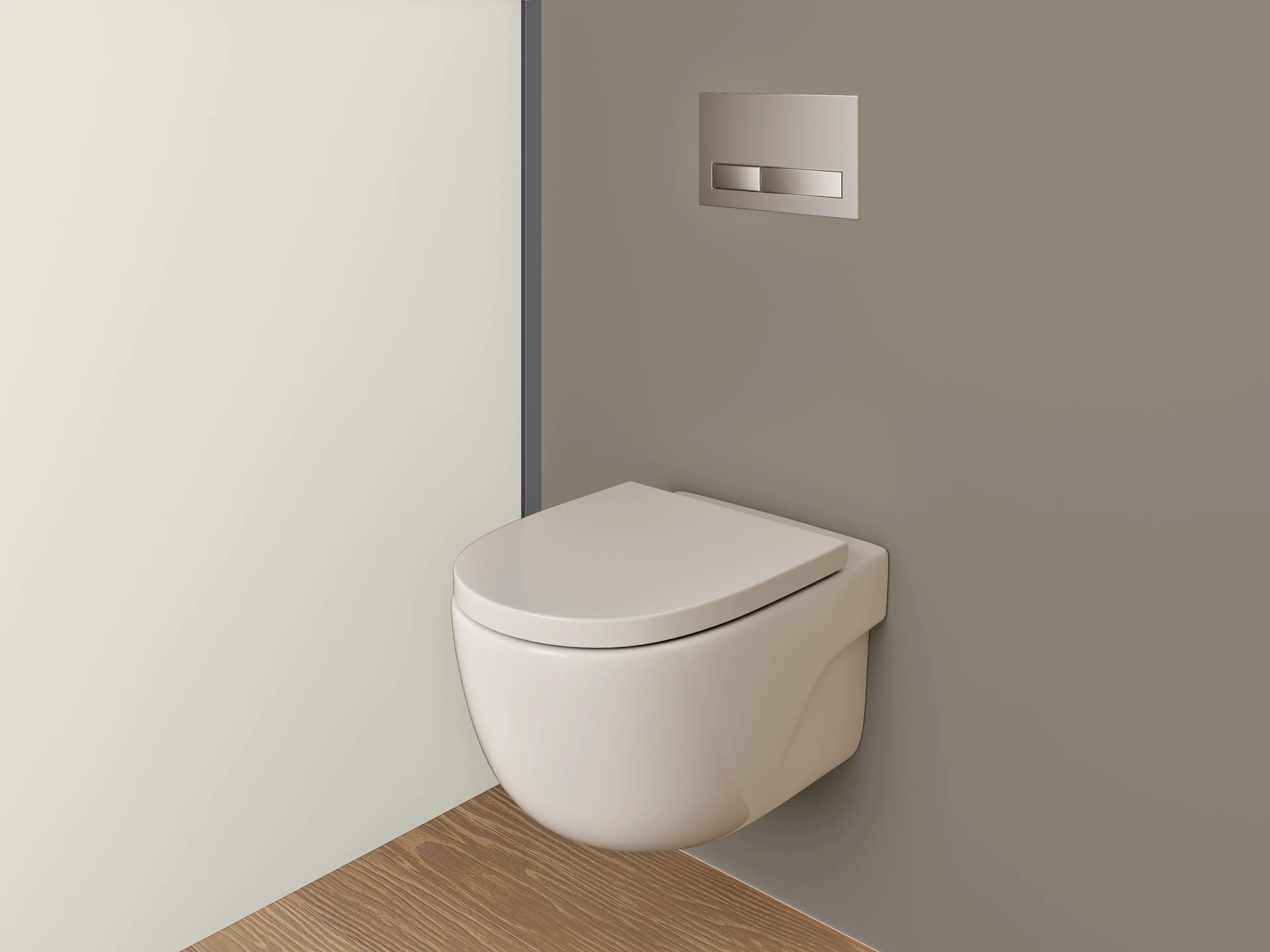 WC-Rückwand - Schlichte weiße und graue Flächenoptik