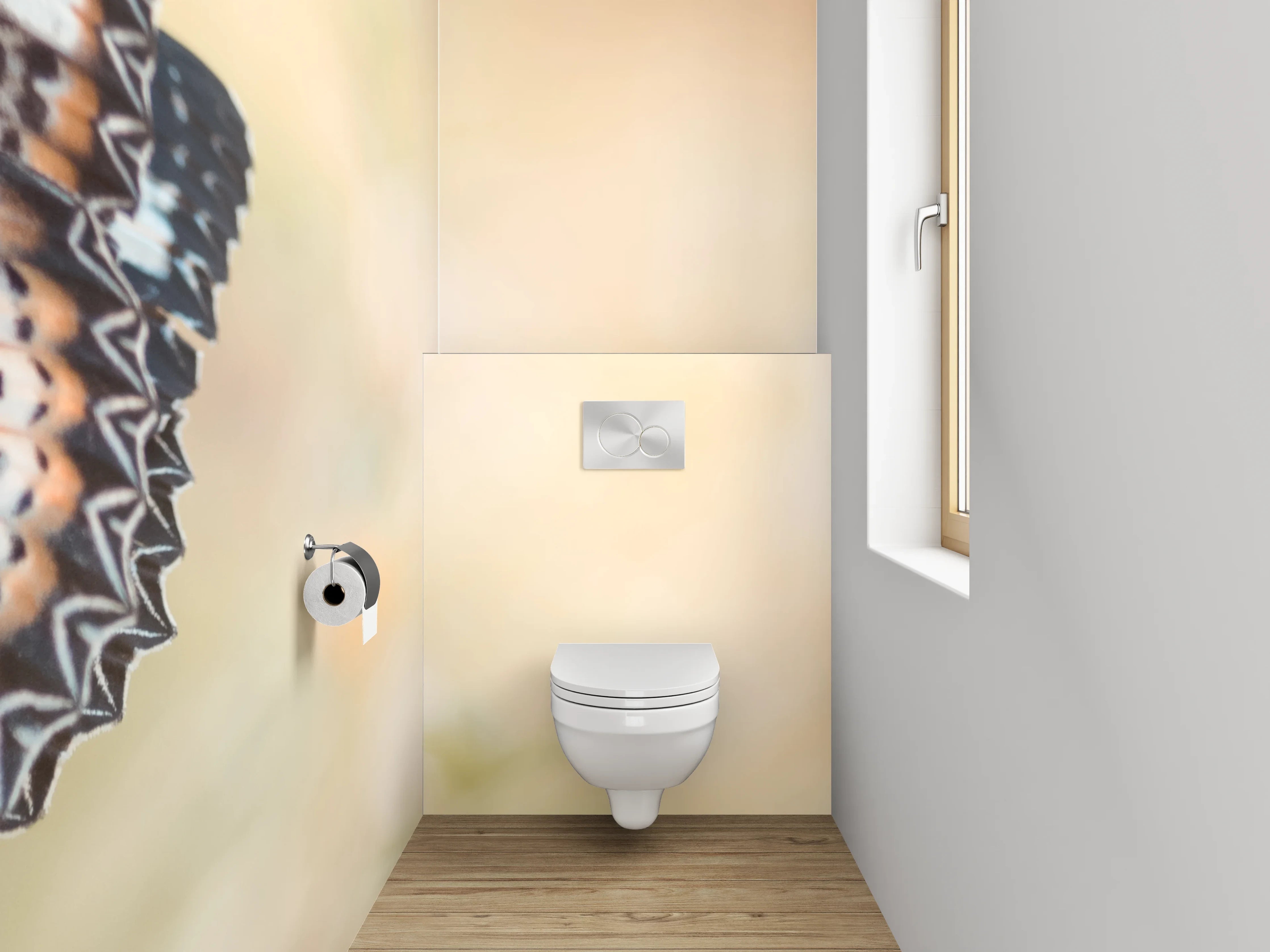 WC-Rückwand - Schmetterling auf Blüte im Sonnenlicht