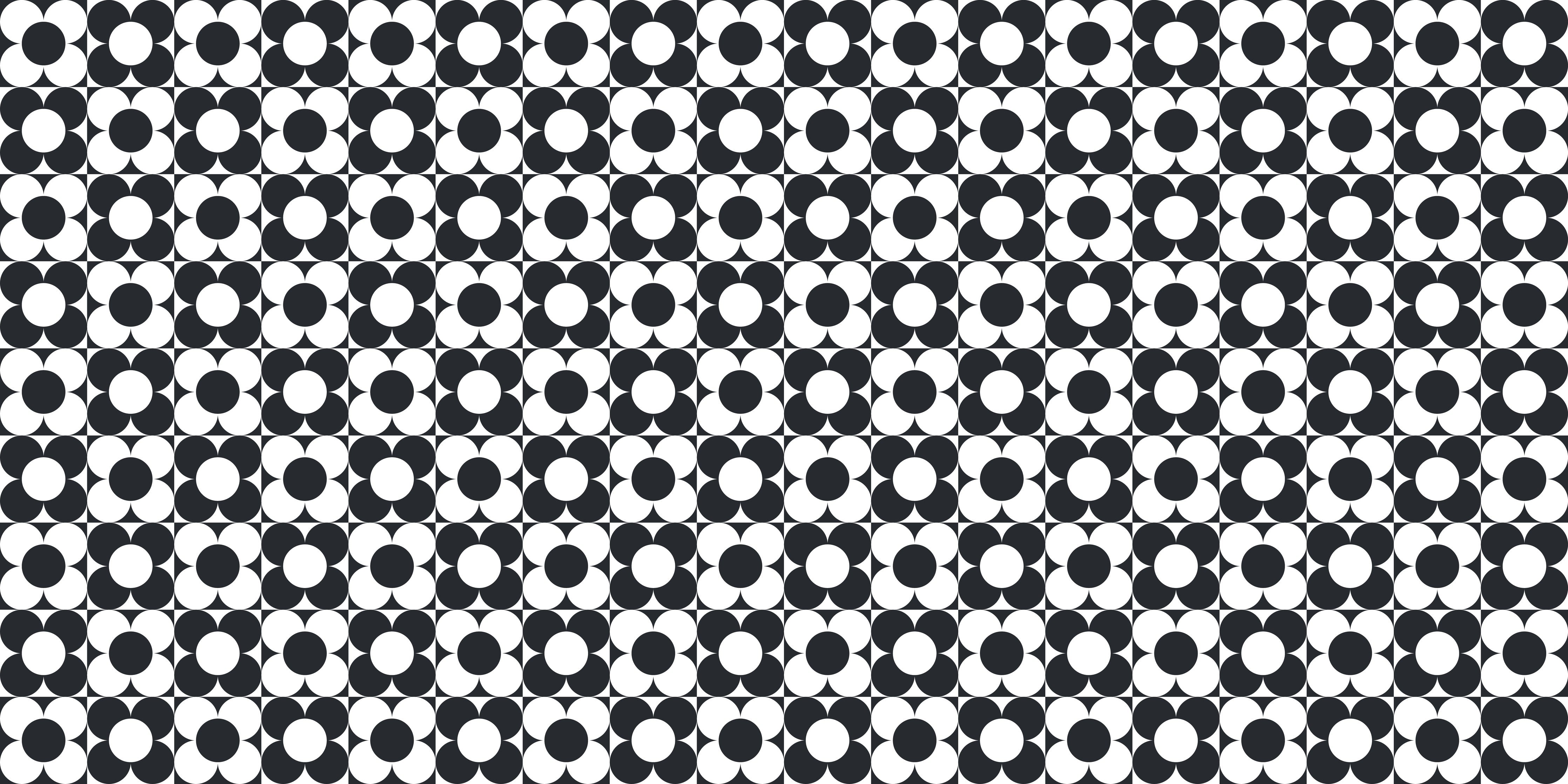 WC-Rückwand-Schwarz-weiß Kreismuster Retro Flair