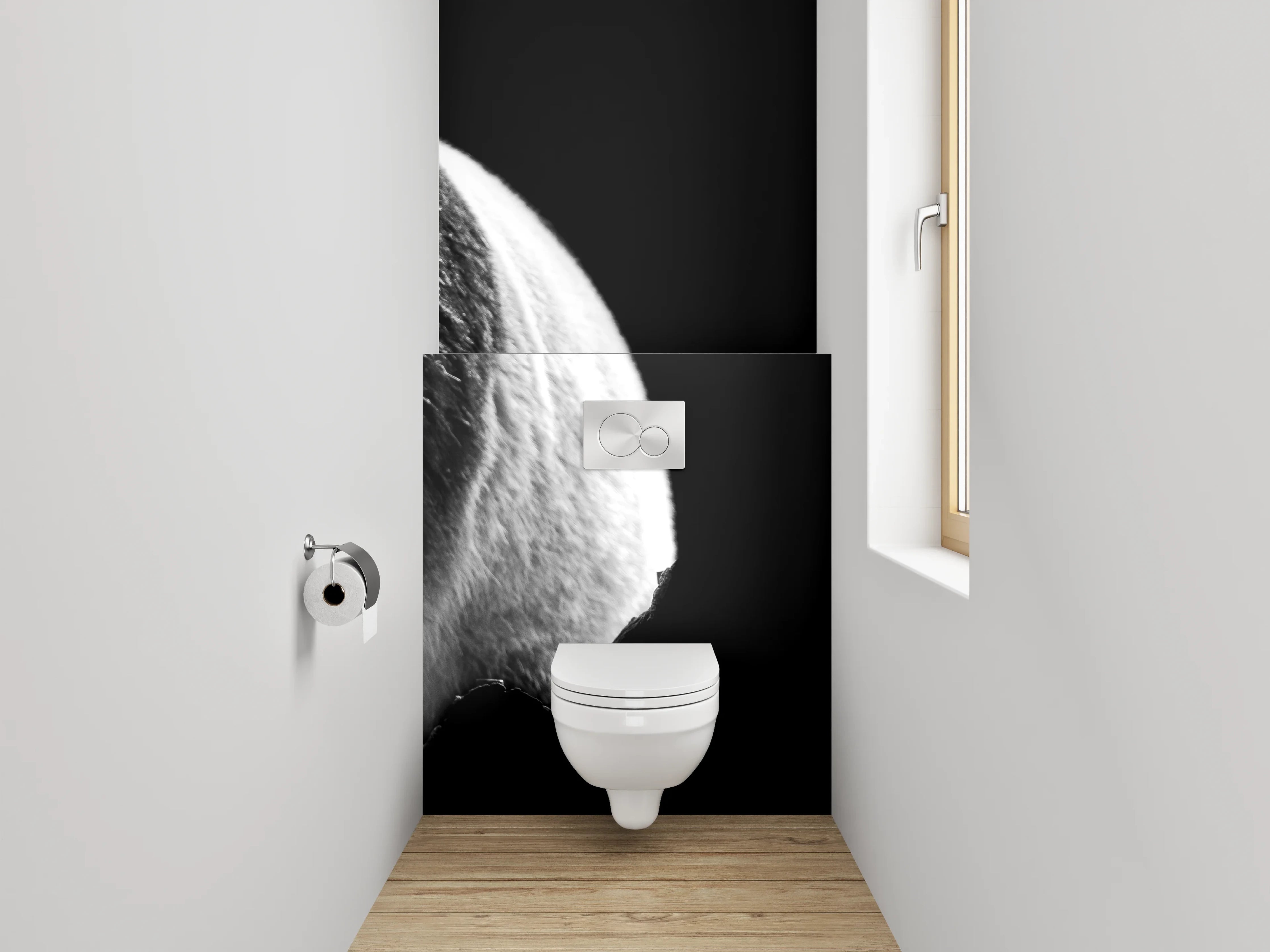 WC-Rückwand - Schwarz-weiße Pandabären Fotografie