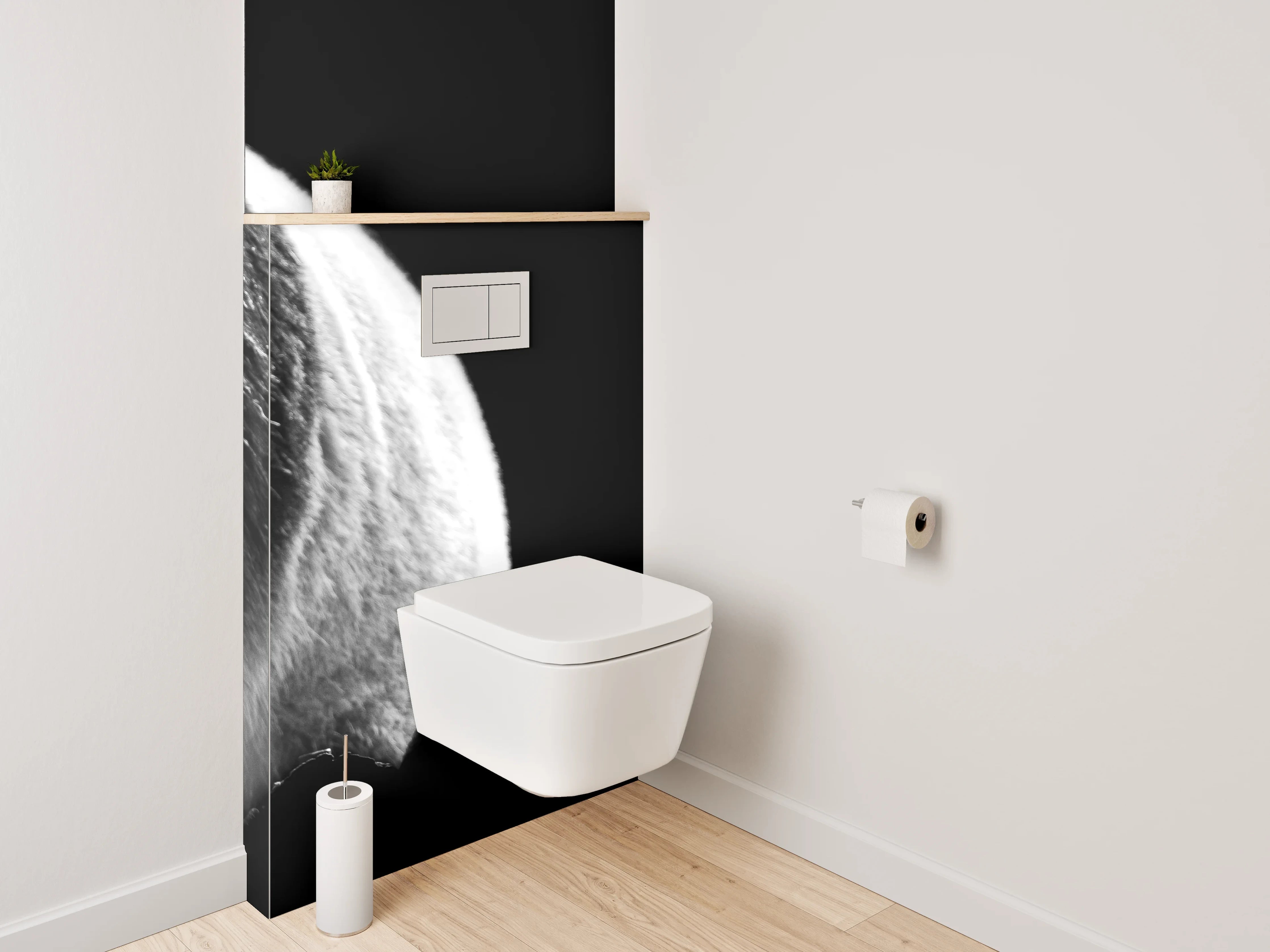 WC-Rückwand - Schwarz-weiße Pandabären Fotografie