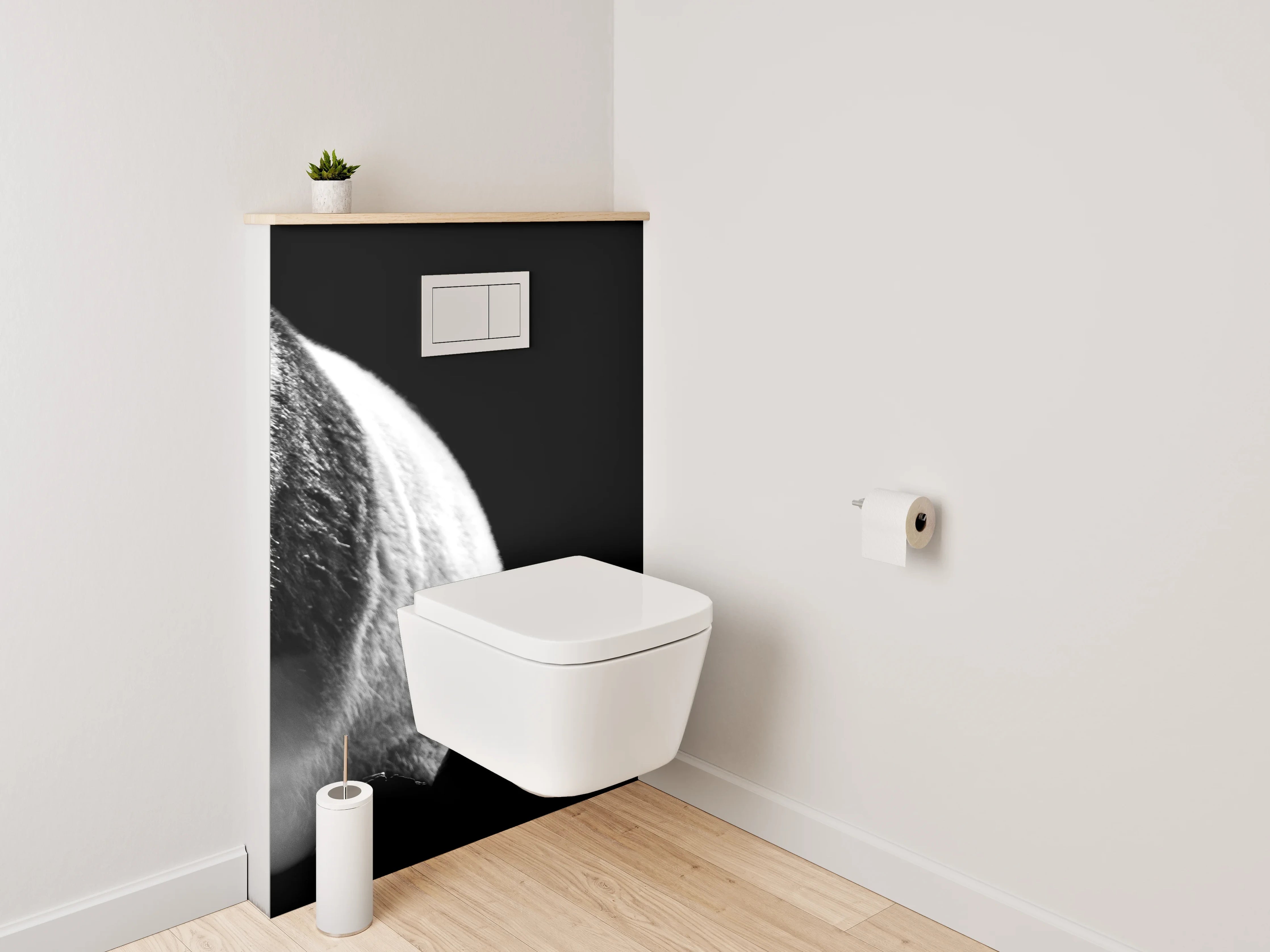 WC-Rückwand - Schwarz-weiße Pandabären Fotografie
