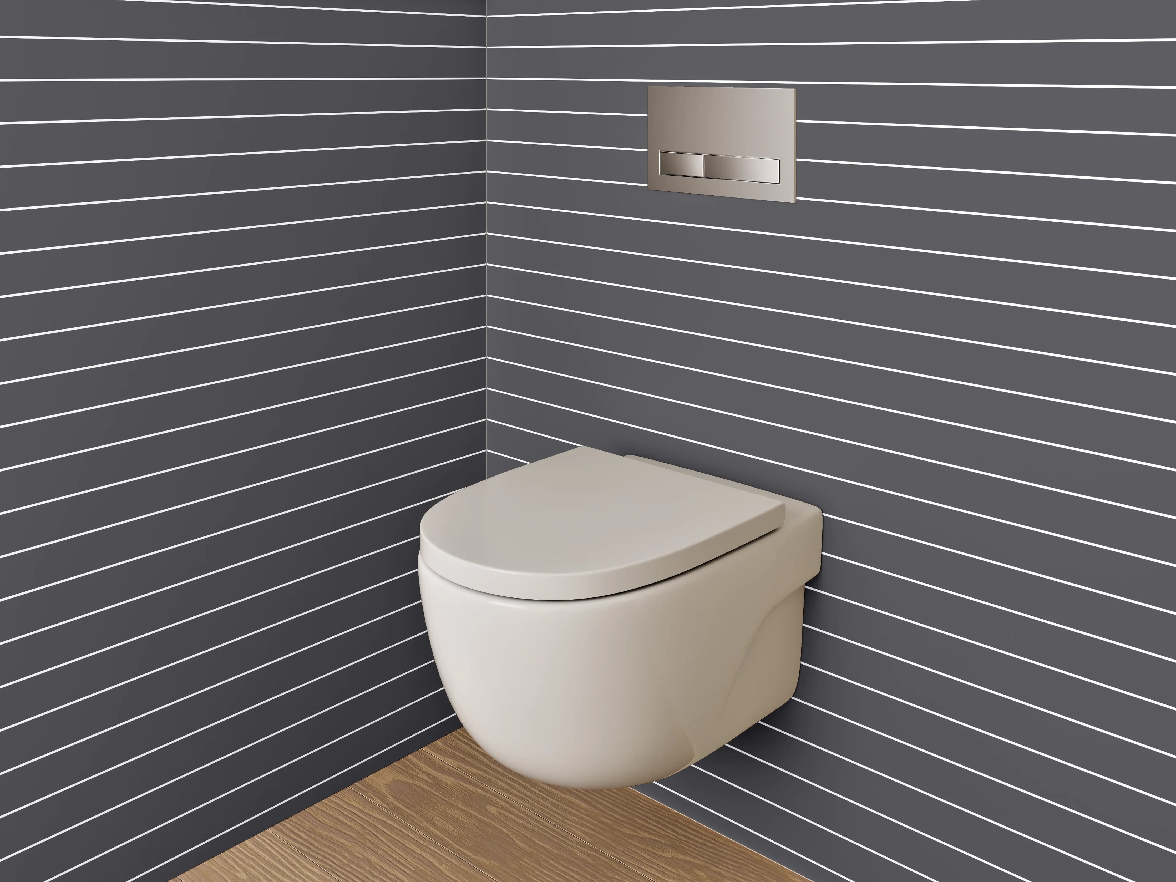 WC-Rückwand - Schwarz-weiße Streifen Linienmuster
