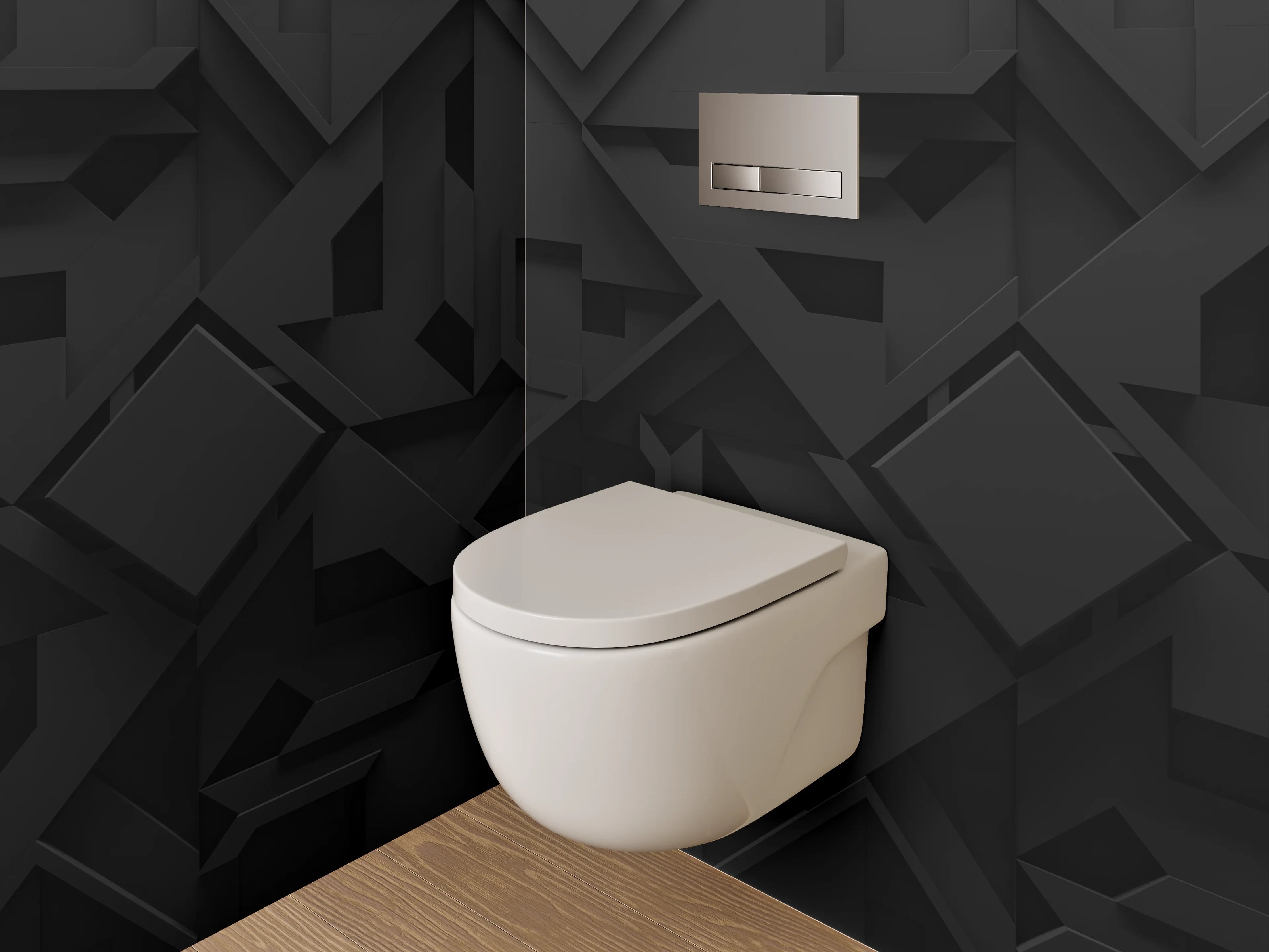WC-Rückwand - Schwarze 3D-Design-Struktur