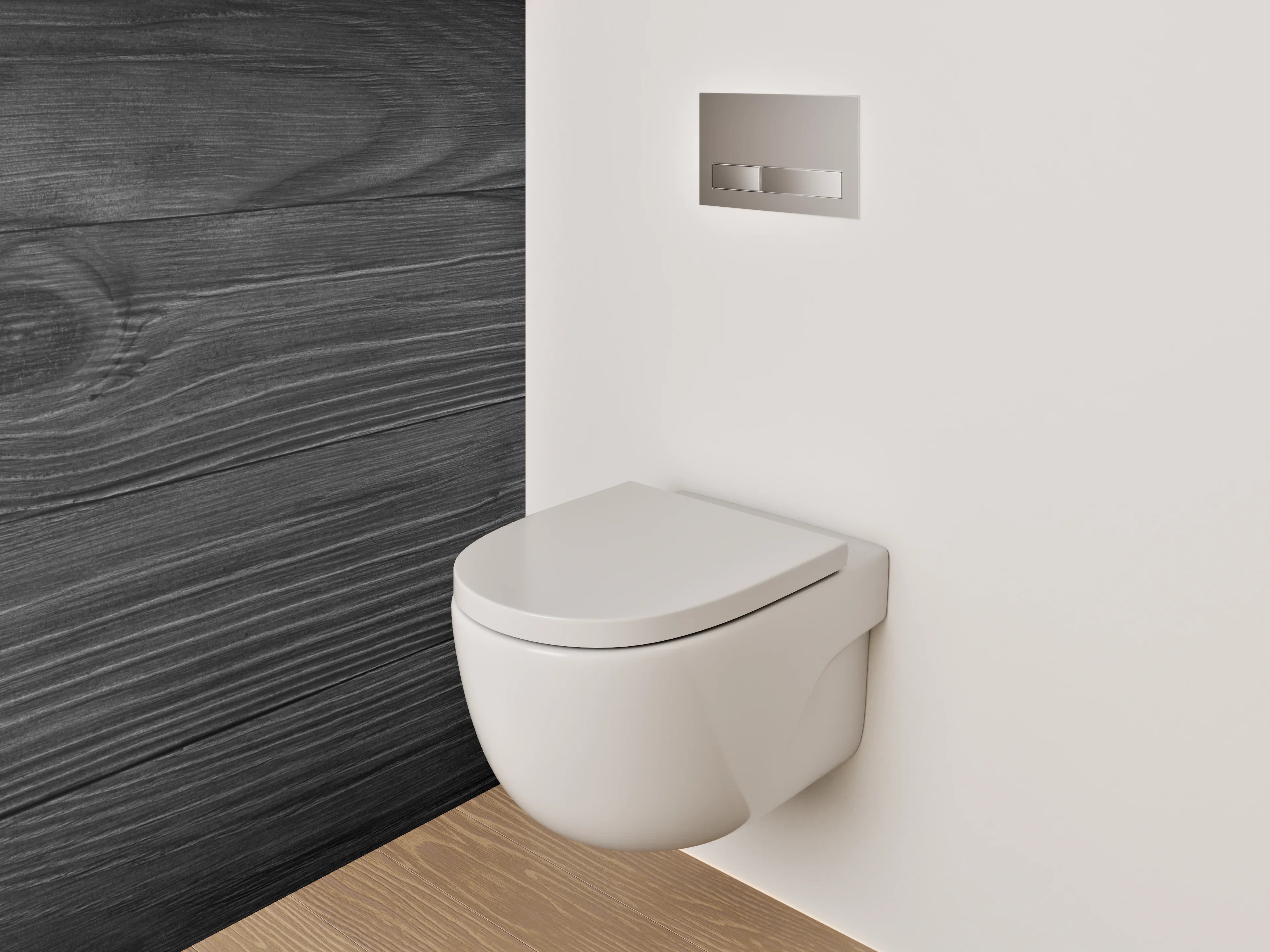WC-Rückwand - Schwarze Holzoberfläche mit washiler Textur